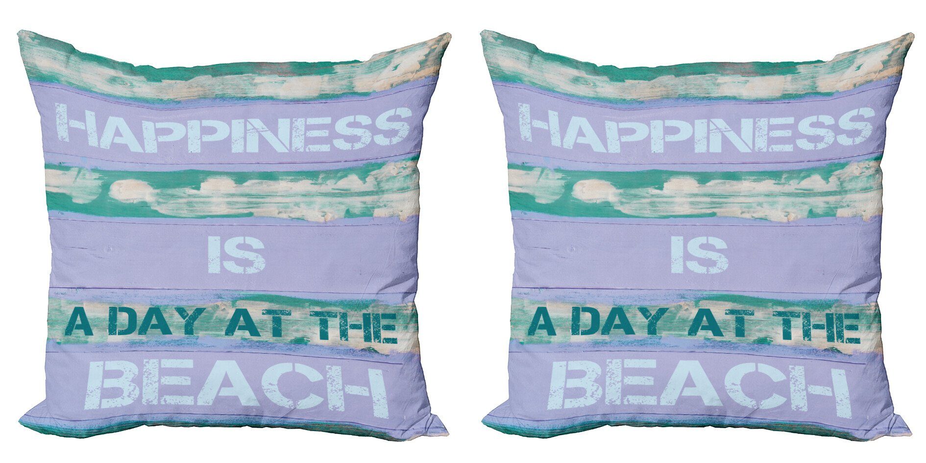 Doppelseitiger Modern Strand-Zitat ist Abakuhaus Strandtag Kissenbezüge (2 Accent Stück), Glück Digitaldruck,