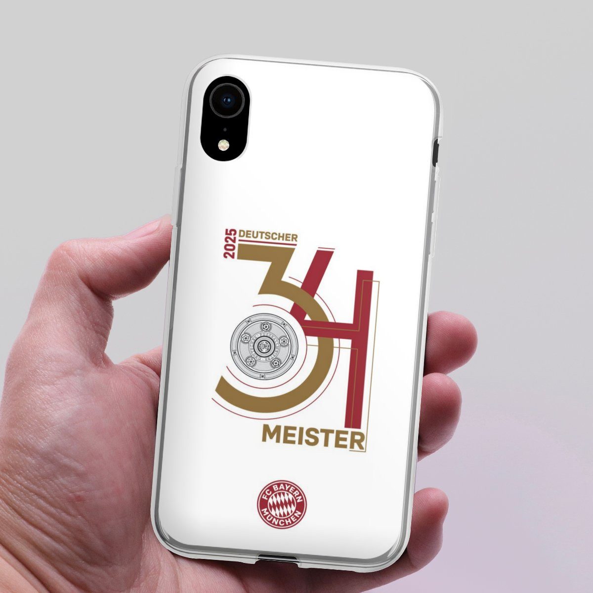 DeinDesign Handyhülle FC Bayern München Meister Offizielles Lizenzprodukt, Apple iPhone Xr Silikon Hülle Bumper Case Handy Schutzhülle