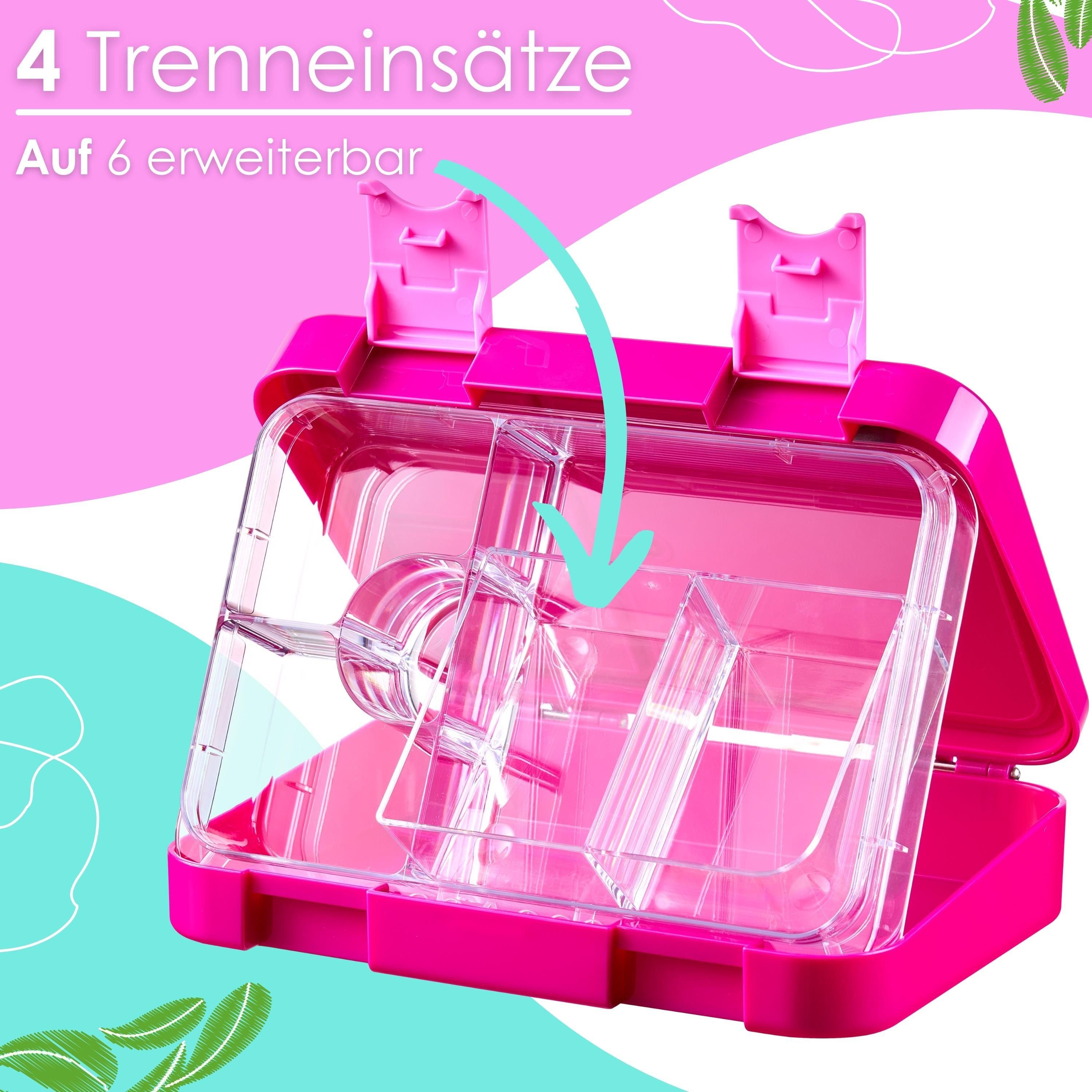 ecosa Lunchbox EO-8172 yummy buddy Kinder Brotdose, Tritan, (Brotdose, 4-tlg), Kinderfreundliche Verriegelung,BPA-Frei,Auslaufsicher,Vesperdose – Bild 3 von 5