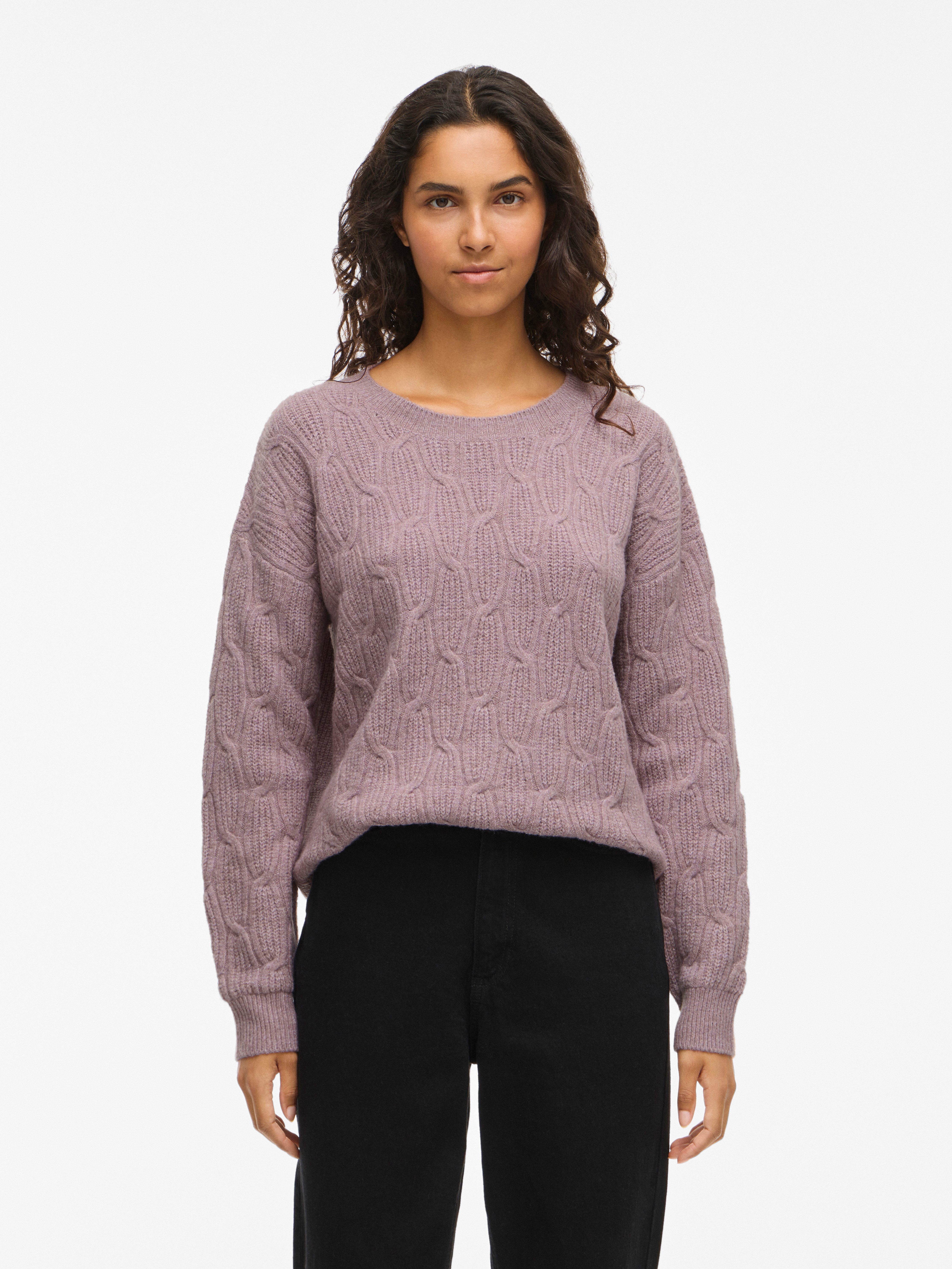 Vila Strickpullover VILASSIA O-NECK L/S CABEL günstig online kaufen