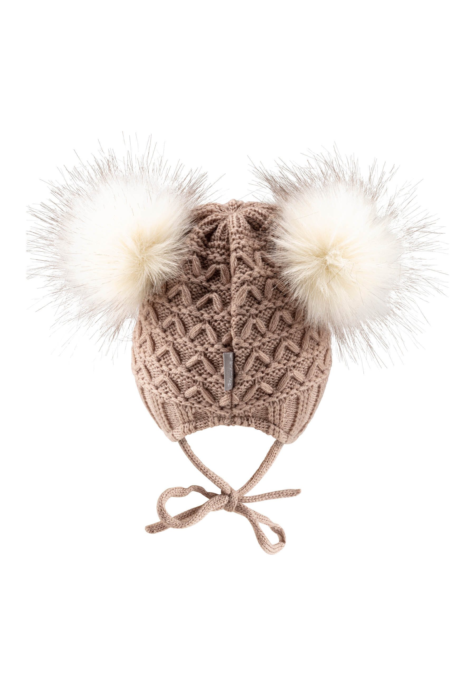 Sterntaler® Strickmütze Strickmütze Pompons (1-St) Mütze mit Kunstfell-Pompon gefüttert mit Fleece
