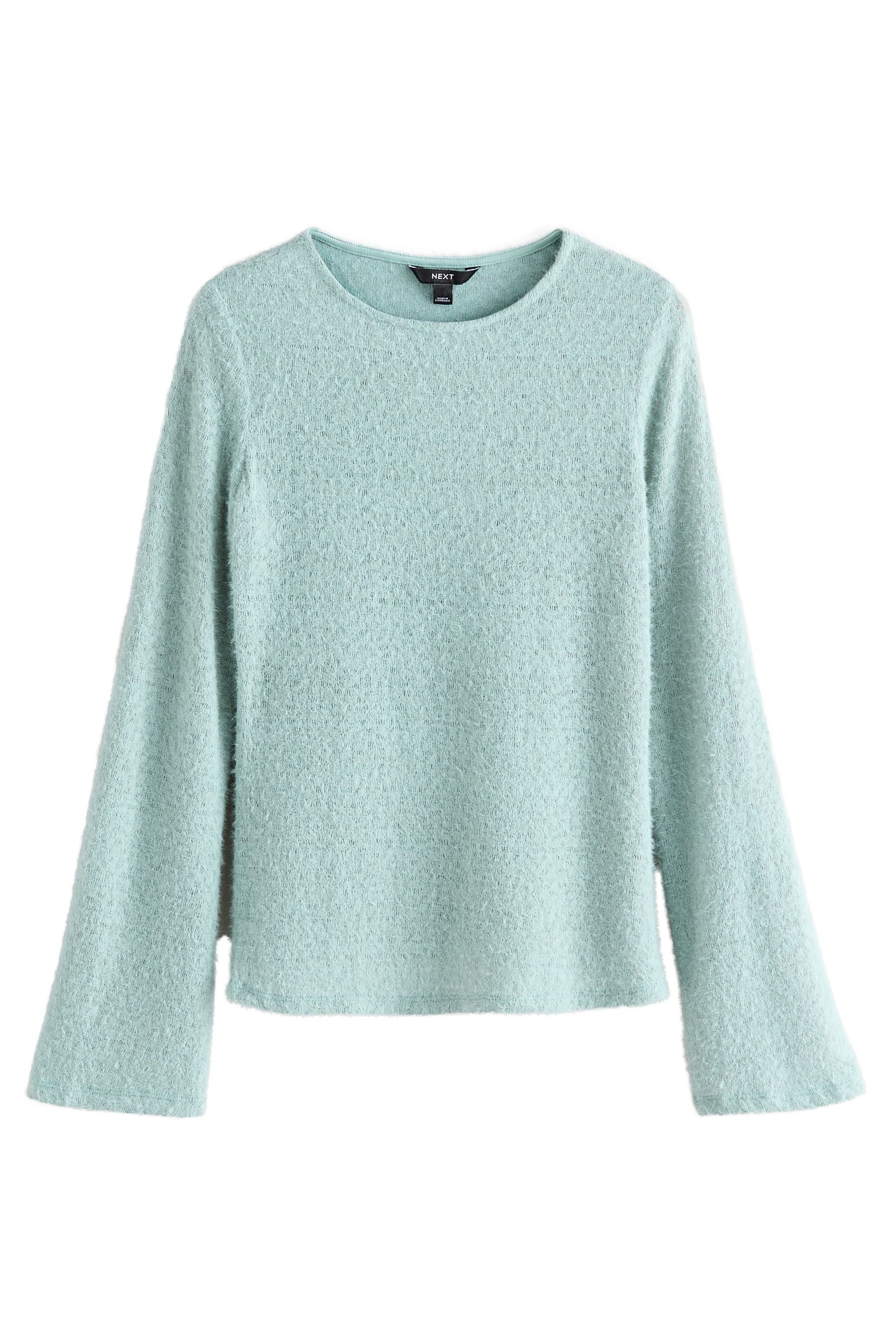 Next Rundhalspullover Flauschiger, langärmeliger Rundhalspullover (1-tlg) günstig online kaufen