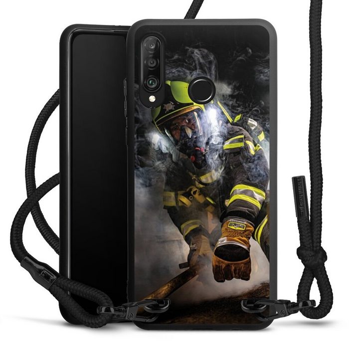 DeinDesign Handyhülle Feuerwehr Feuerwehrmann Feuer Smokediver Huawei P30 Lite Premium Handykette Hülle mit Band Case zum Umhängen