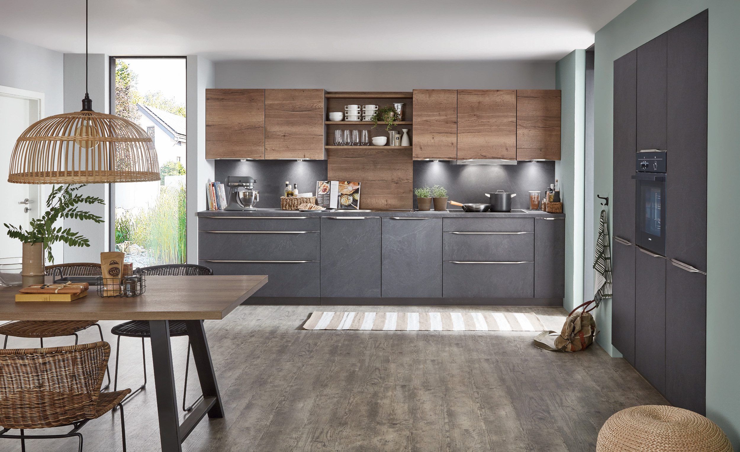 nobilia® Winkelküche Lyon, individuell anpassbar, gratis Кухниplanung mit Profis, (Breite 800cm), vormontiert, wahlw. mit E-Geräten, Preis inkl.Lieferung