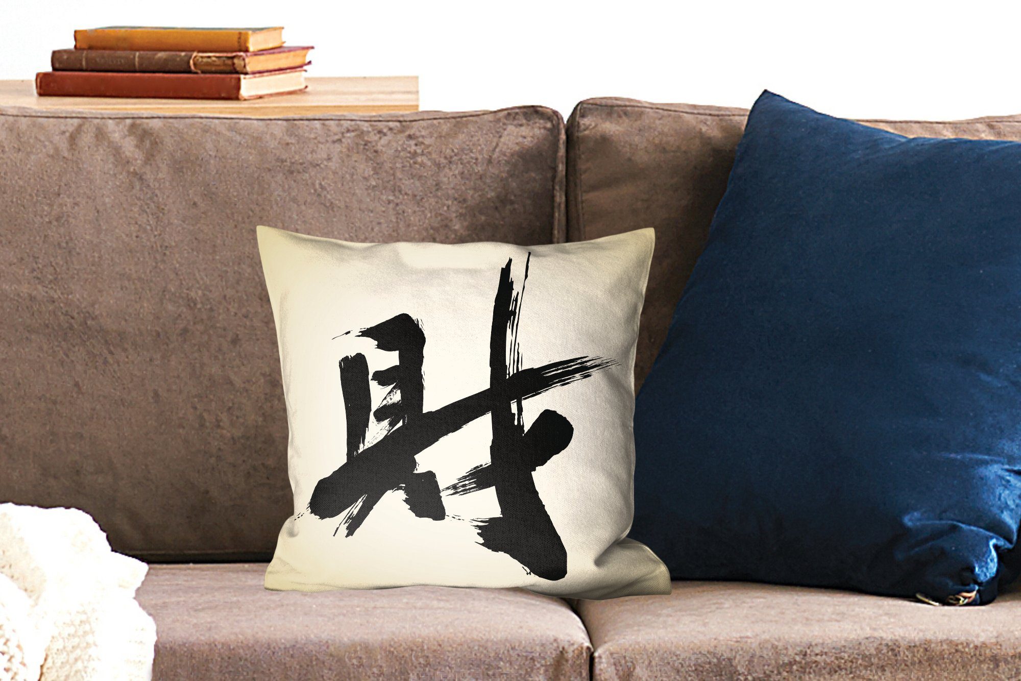 MuchoWow Dekokissen Chinesisches Zeichen für Deko, Geld, für mit Wohzimmer, Schlafzimmer, Sofakissen Zierkissen Füllung