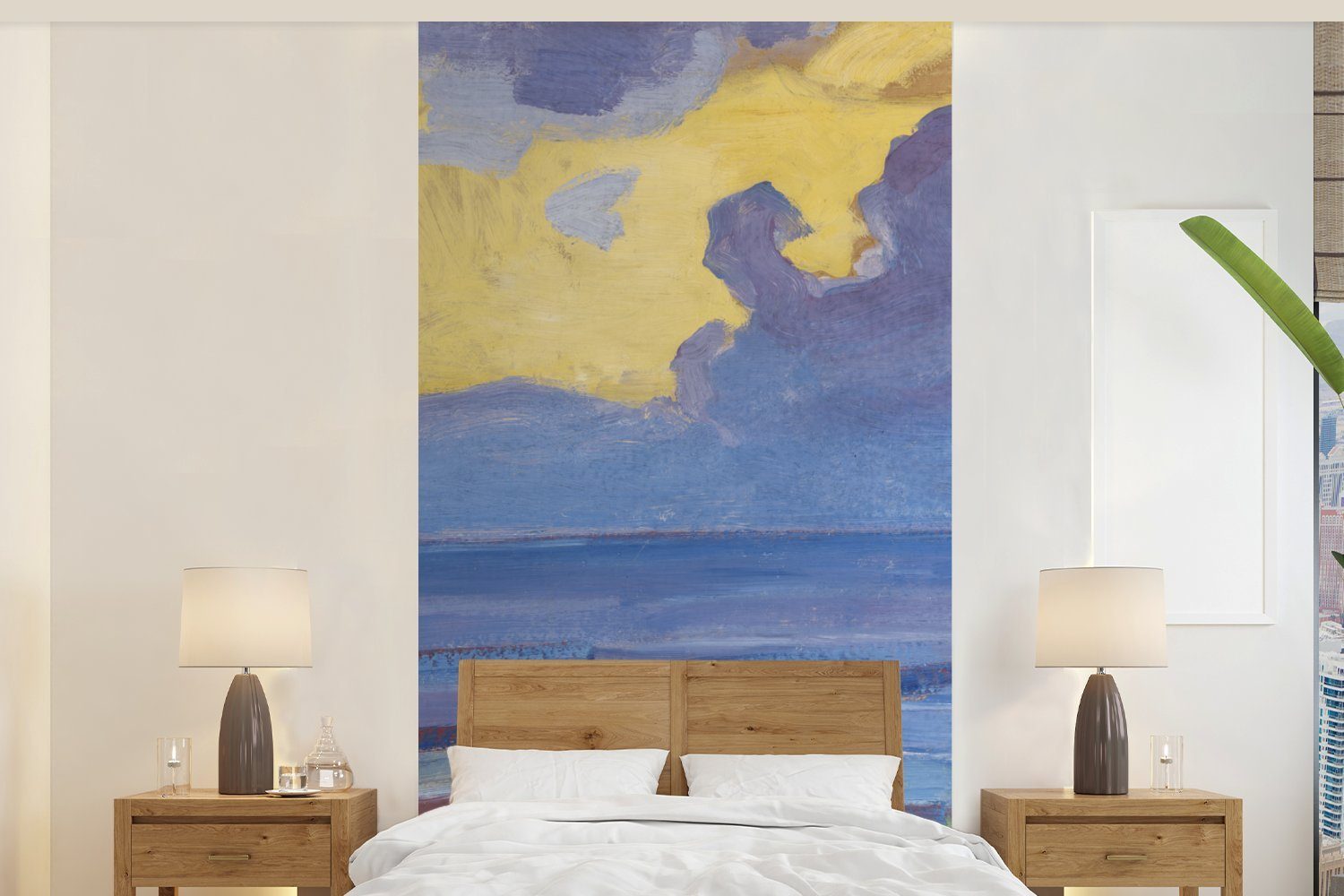 MuchoWow Fototapete Am Meer - Piet Mondrian, Matt, bedruckt, (2 St), Vliestapete für Wohnzimmer Schlafzimmer Küche, Fototapete
