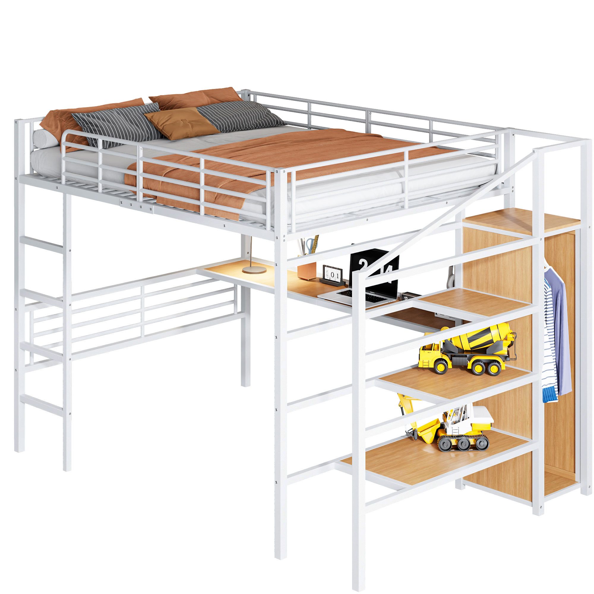 MODFU Hochbett Funktionsbett Kinderbett (Gästebett Metallbett günstig online kaufen