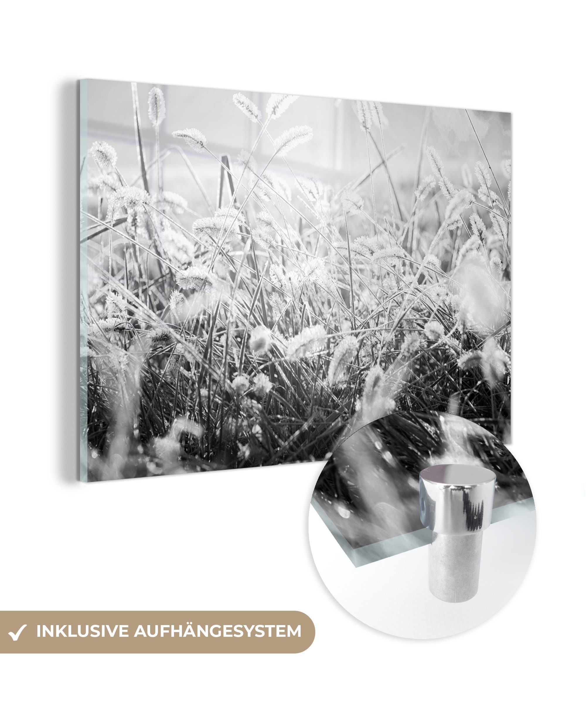 MuchoWow Acrylglasbild Winter - - Schwarz (1 Eiscreme - & St), Wohnzimmer Acrylglasbilder Schlafzimmer Weiß