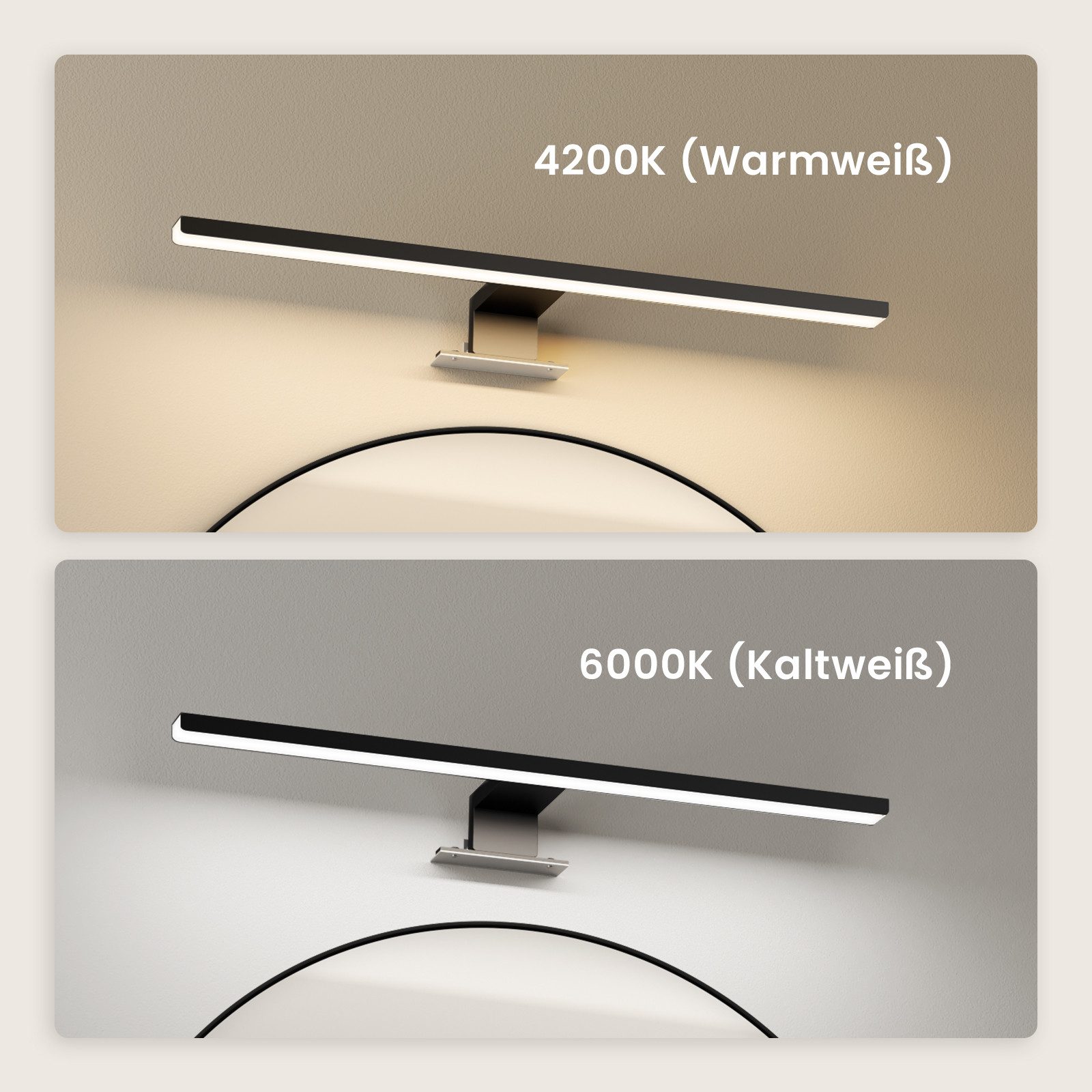 EMKE Spiegelleuchte LED L: 40cm 8W IP44 Wandlleuchte Badezimmer Wohnzimmer, günstig online kaufen