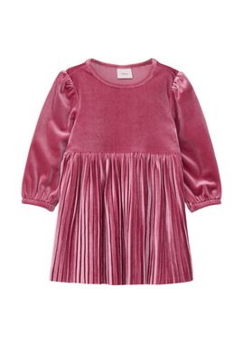 s.Oliver Jerseykleid Samtkleid mit Plisseéfalten Volants, Raffung