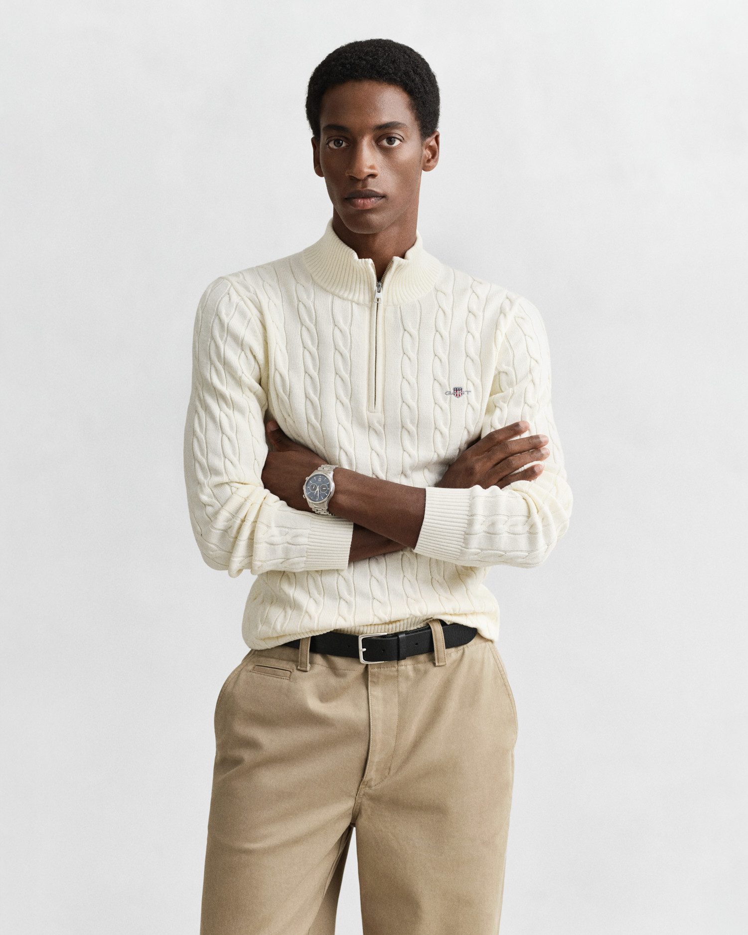 Gant Strickpullover COTTON CABLE HALF ZIP günstig online kaufen