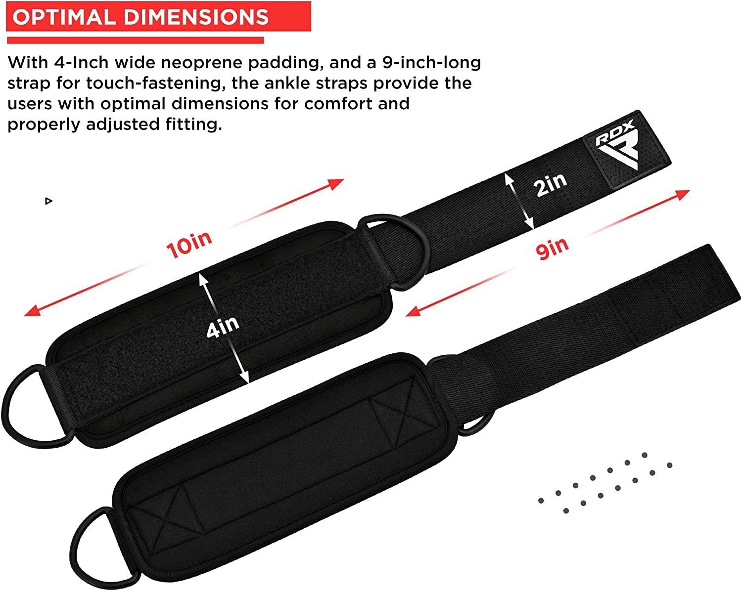 RDX Sprunggelenkorthese RDX Fußschlaufen Cable Pull gepolstert mit 2 D-Ring - Knöchelschlaufen