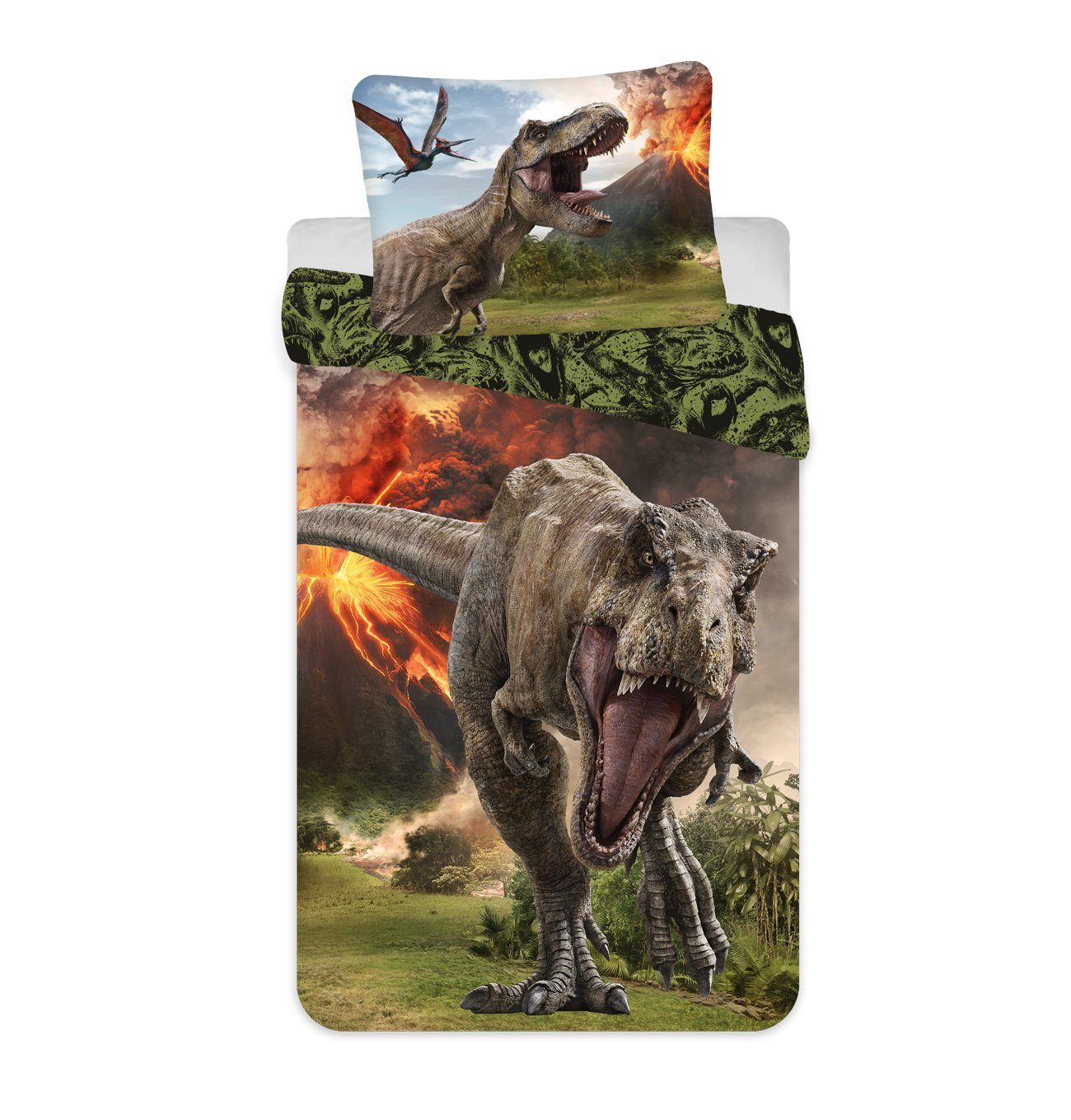 Bettwäsche »T-Rex Dino Kinderbettwäsche Vulkan«, Jurassic World,  135-140x200 cm, 100% Baumwolle online kaufen | OTTO