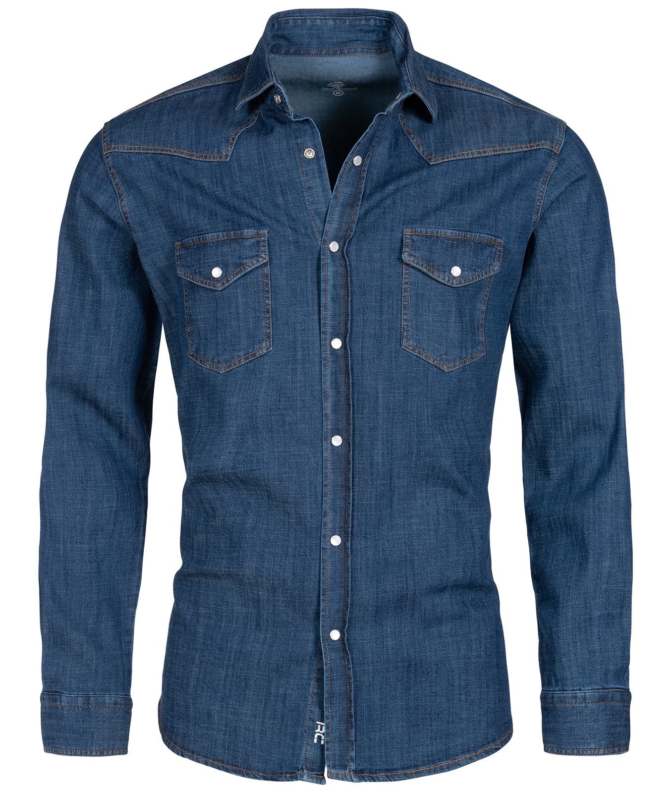 Jeanshemd Herren Jeanshemd Dunkelblau H-199