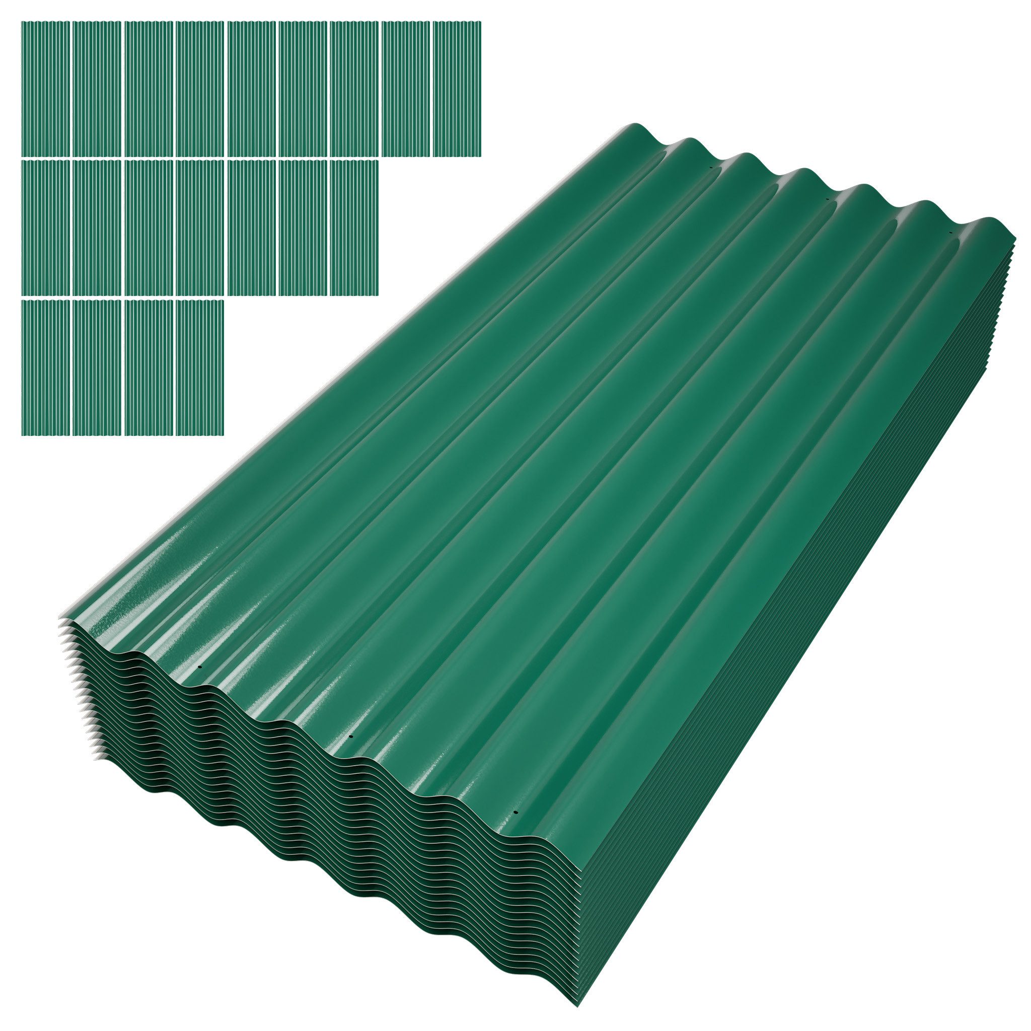Thanaddo Trapezblech Trapezförmige, verzinkte Metalldachplatten (mit Schrauben)