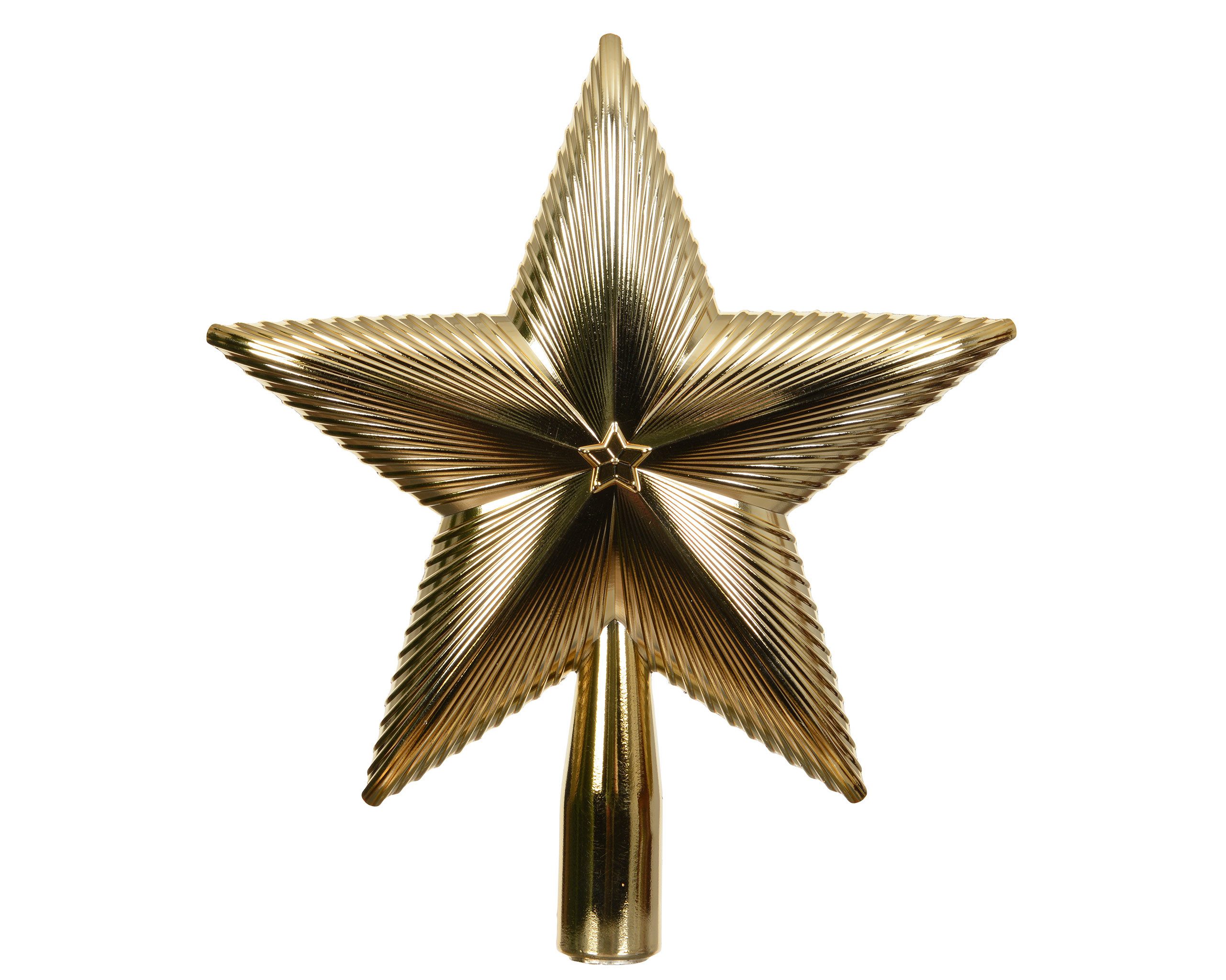 Kaemingk Christbaumspitze, Christbaumspitze Stern Strukturiert 21cm Kunststoff - Hellgold