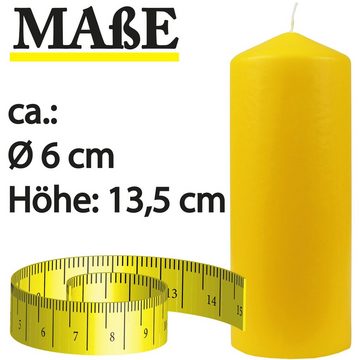 HS Candle Adventskerze Stumpenkerze (1-tlg), Wachskerzen Ø6cm x 13,5cm - Kerze in vielen Farben