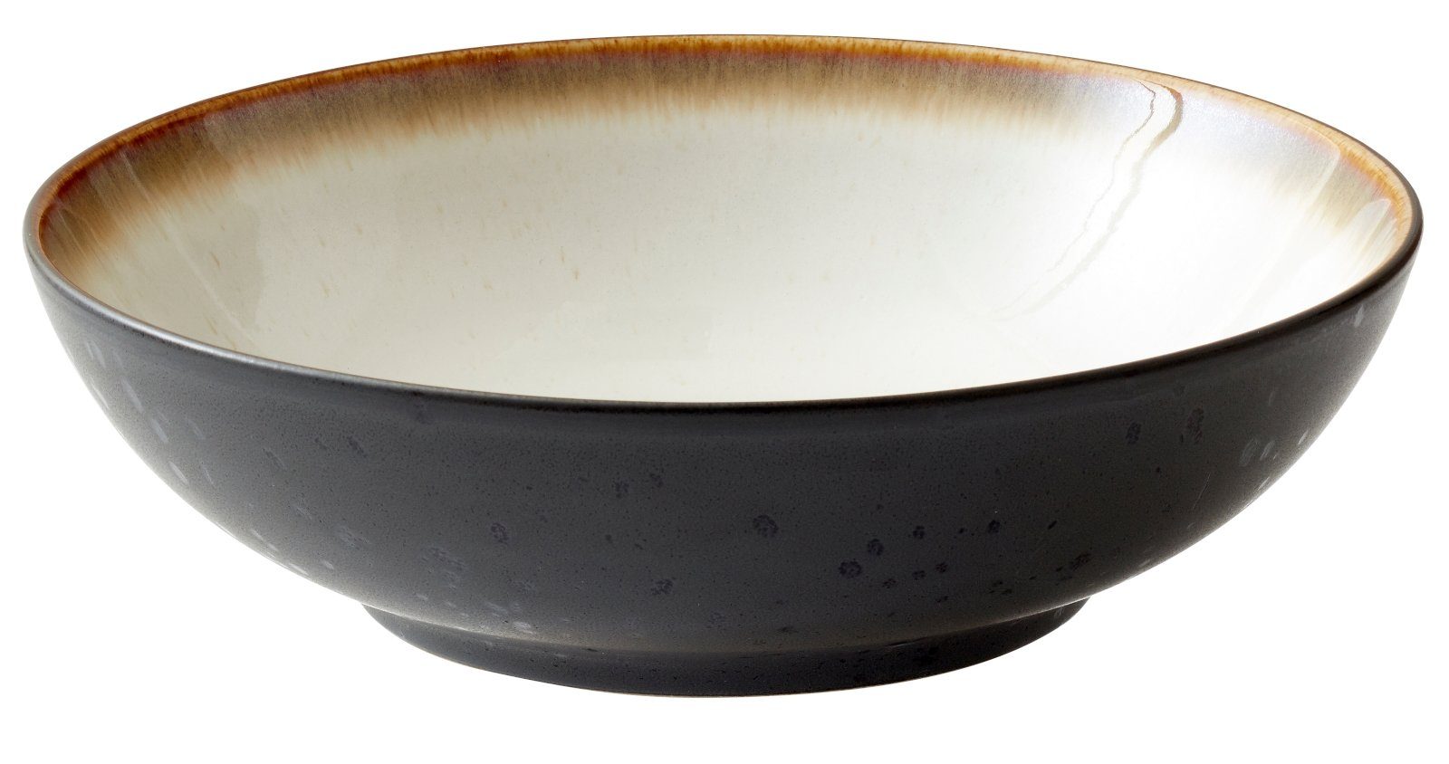 Bitz Salatschüssel Salatbowl black/cream 24 cm, Steinzeug, (Salatbowls), Salatschüssel 24 cm Steinzeug Schwarz/Creme