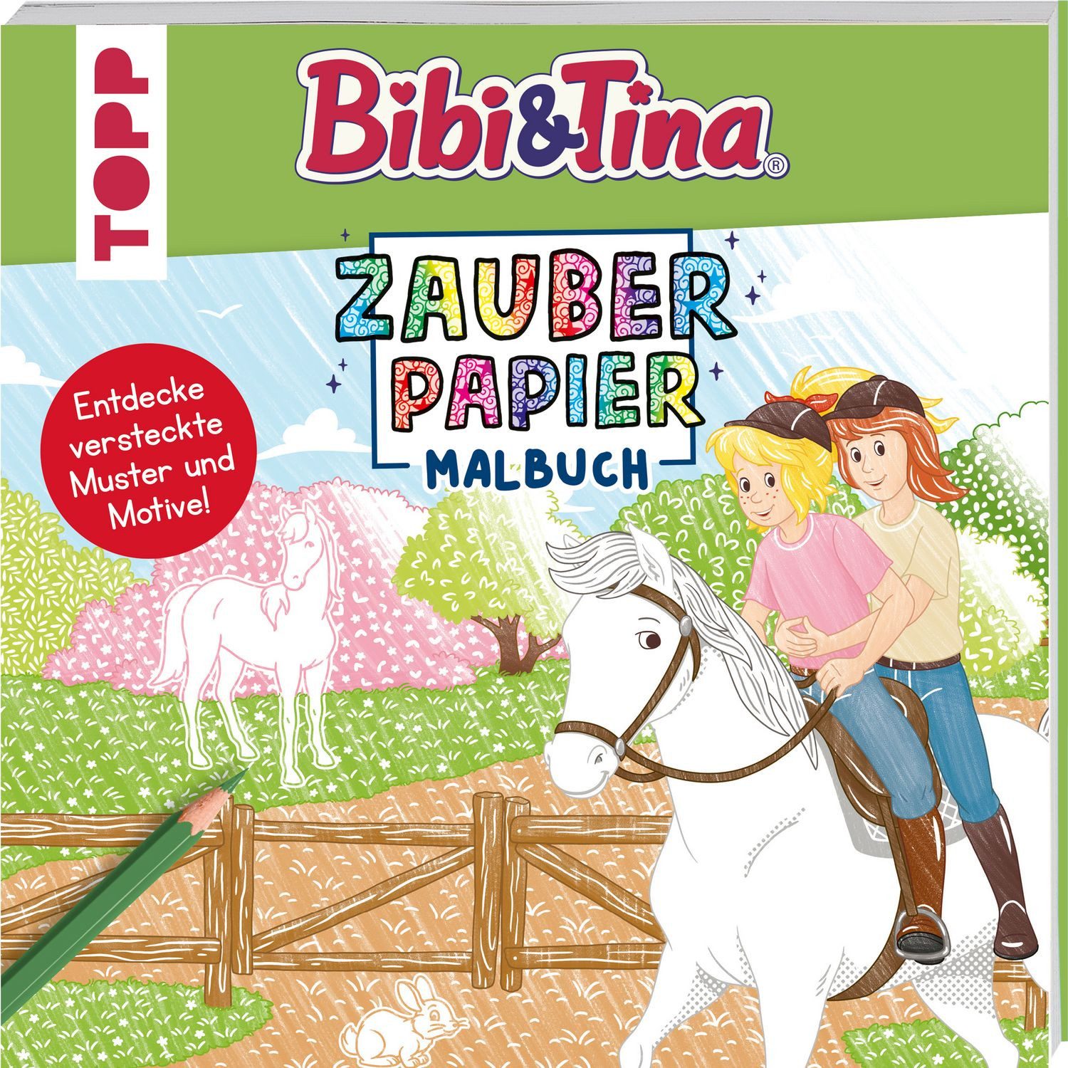 Kinderbuch Zauberpapier Malbuch Bibi & Tina Entdecke versteckte Muster und Motive Frechverlag, Natascha Pitz