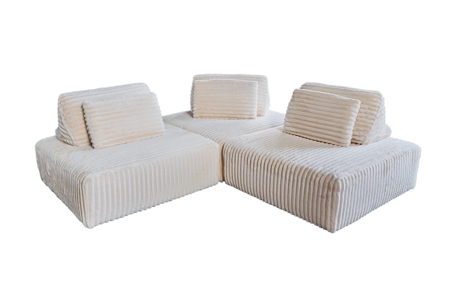 KAWOLA Sofa WIOLO SOFT Cord Sofa - Modular - Komfortabel & Flexibel - Wohnzimmer, Modulsofa. Weicher Breitcord. Abziehbar & vielseitig. 3 Module.
