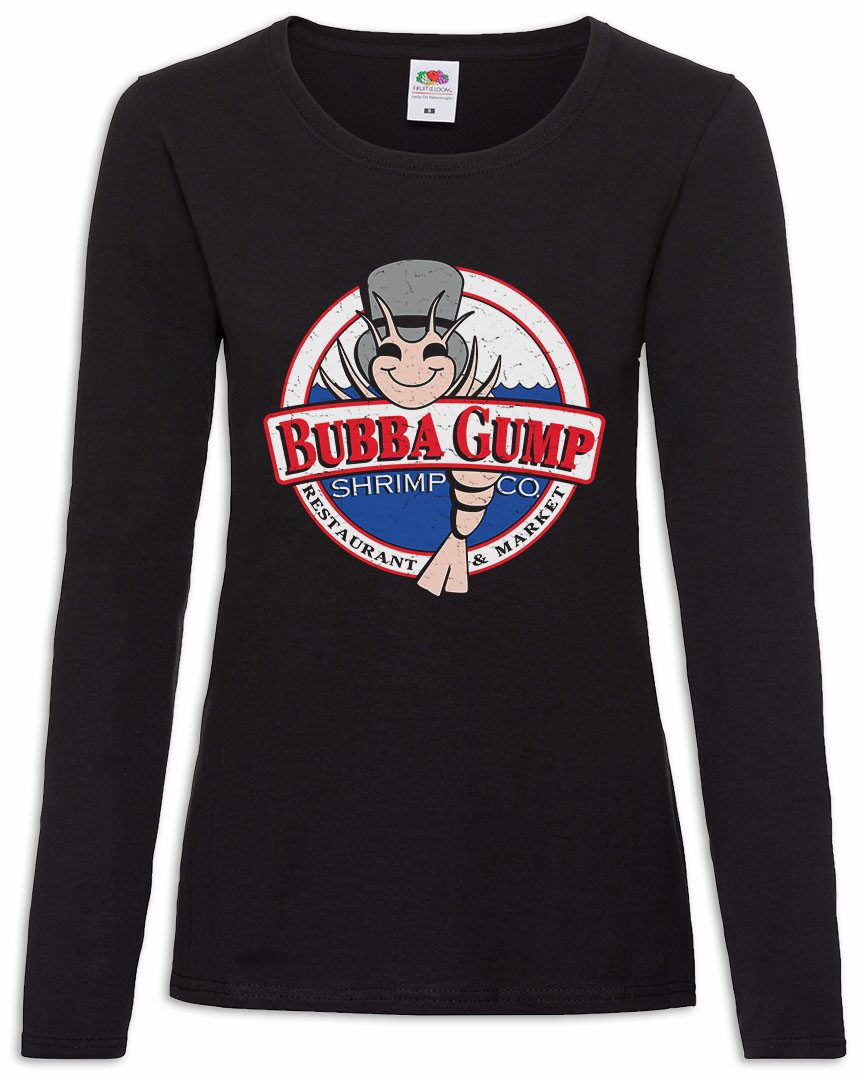 Urban Backwoods Langarmshirt Bubba Gump Logo Damen Langarmshirt Forrest Garnelen Shrimping Co Retro (1-tlg) Film Shrimp Forrest Run