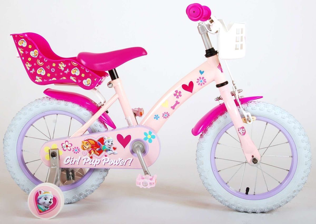 14 Zoll Kinderfahrrad Fahrrad My Dream Mädchen Bike purpur mit Körbchen 