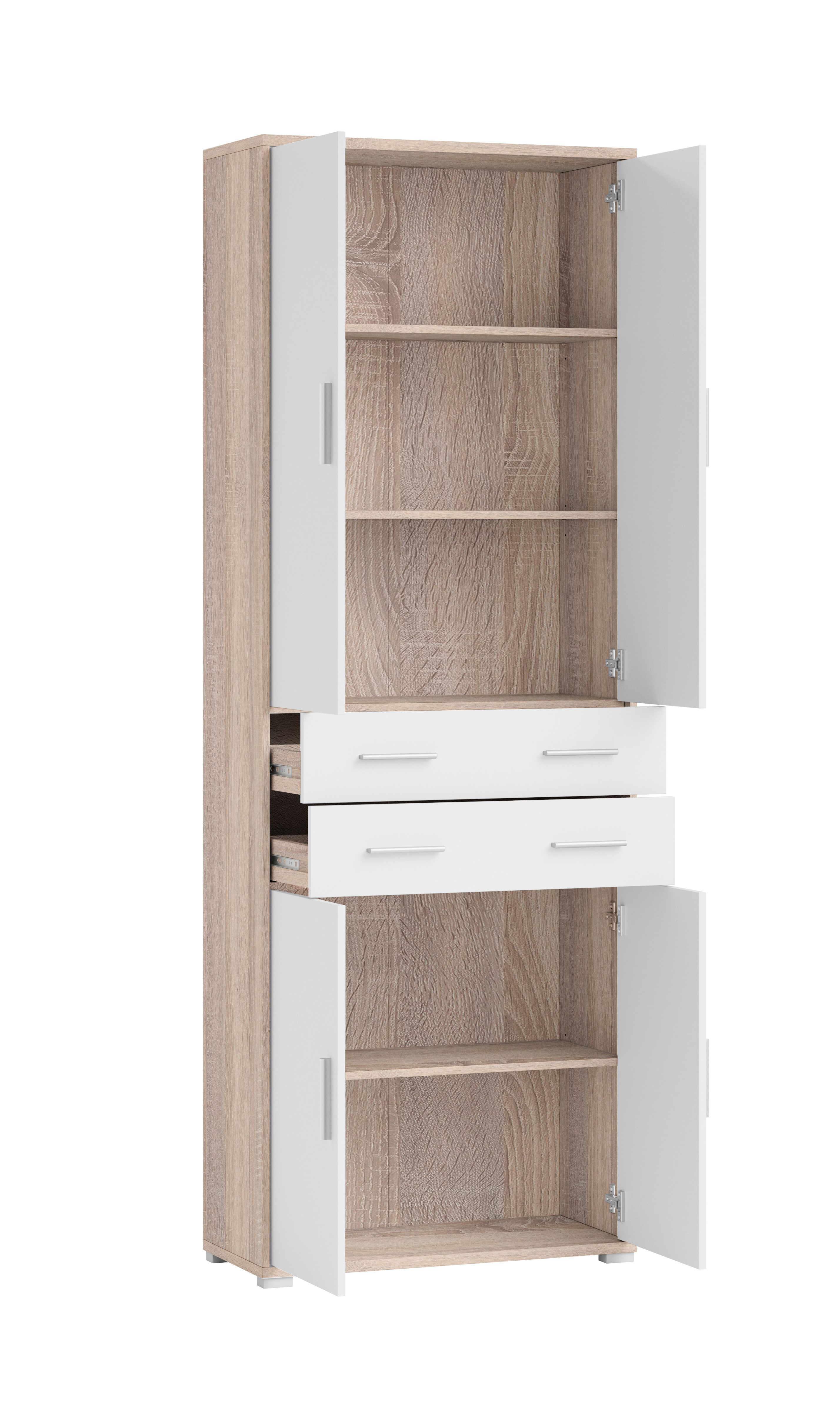 moebel-dich-auf Aktenschrank OFFICE LINE (220, Büromöbel-Set Arbeitszimmer Büro) in Eiche Sonoma / weiß