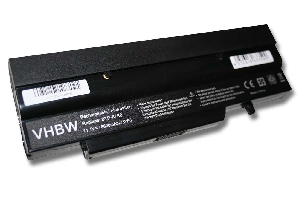 vhbw kompatibel mit Fujitsu Amilo V8210, V5545 Laptop-Akku Li-Ion 6600 mAh (11,1 V)