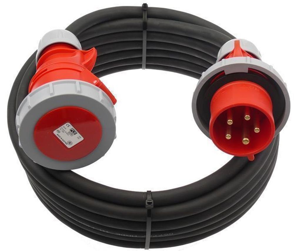 maxgo® CEE Verlängerungskabel Starkstrom 5G4 cm) PCE 32A Elektro-Kabel, (1000 10m 5x4 IP67 wasserdicht