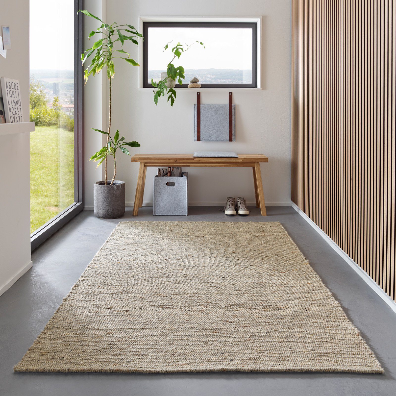 TaCa Home Wollteppich Gewalkter Handweb Woll-Teppich, günstig online kaufen