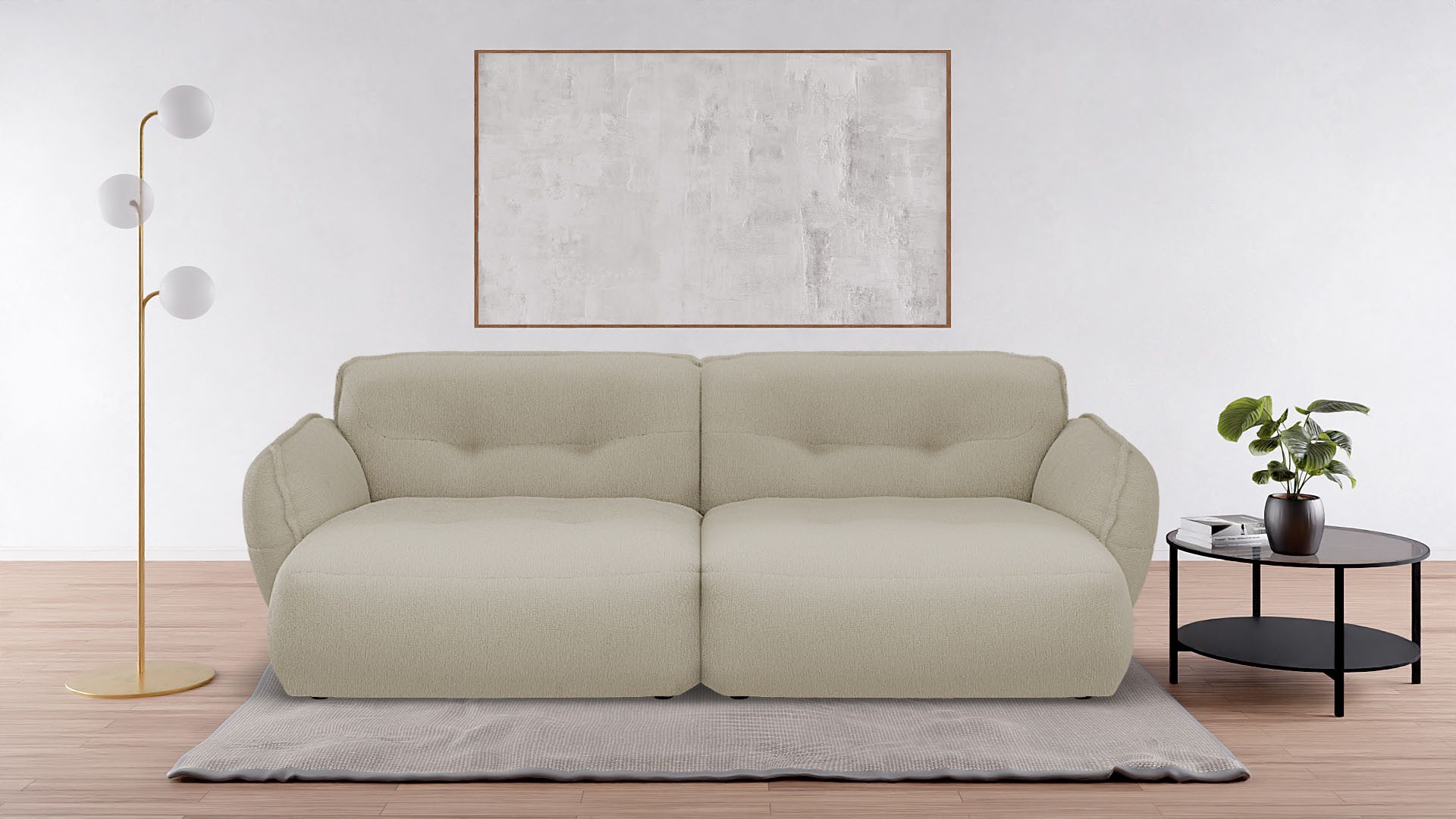 BETYPE Big-Sofa Be Fluffy moderner Love Seat, XXL Sofa, Lese-Sessel, Mega Sofa, Softes Sitzgefühl, moderne Kedernaht, hochwertiger Bezug