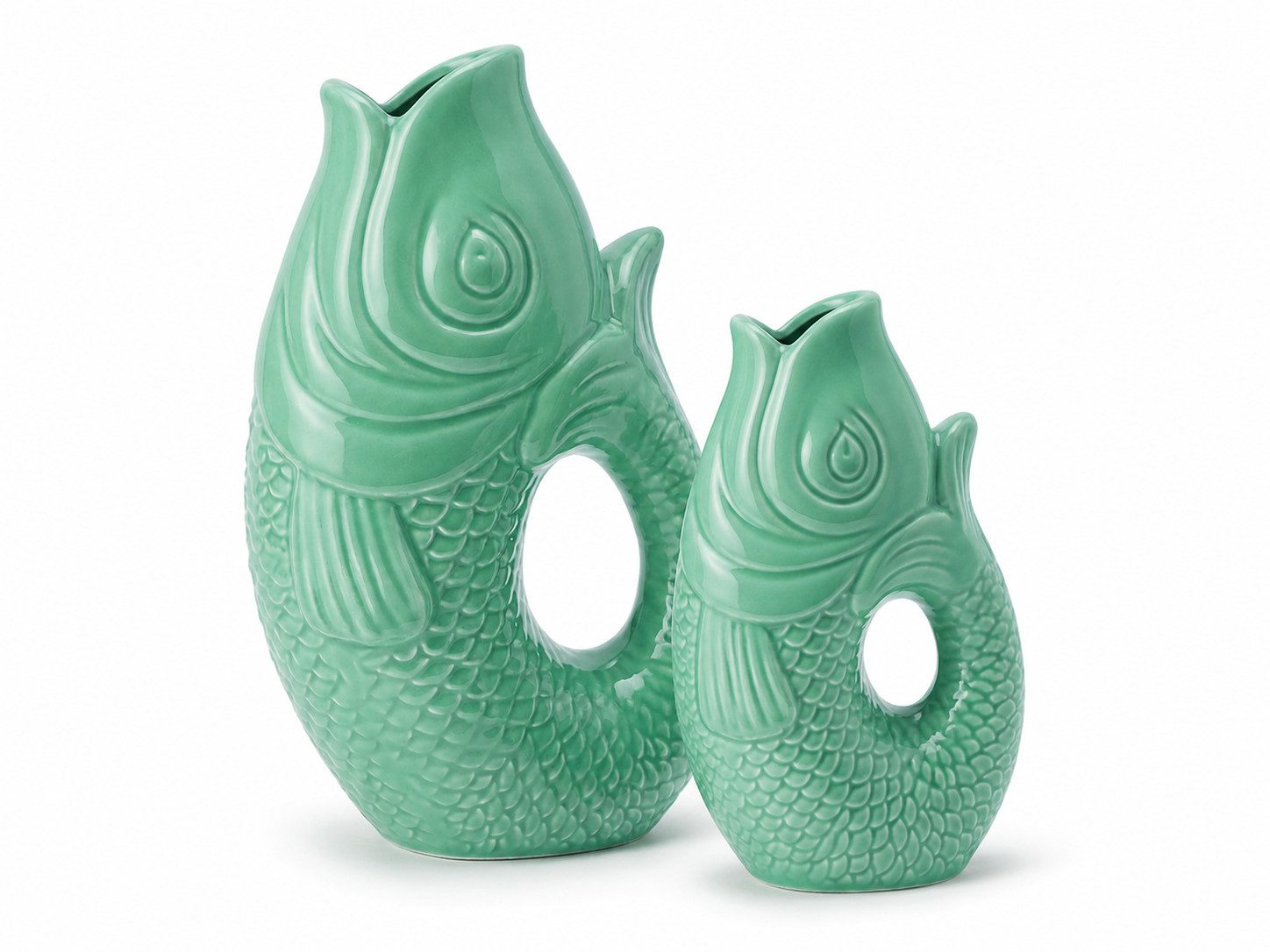WestCraft Dekovase Fischvase 4 Farben Porzellanvasen bunte Vase in Karpfenform, Design Fisch-Vase für moderne und skandinavische Wohnstile