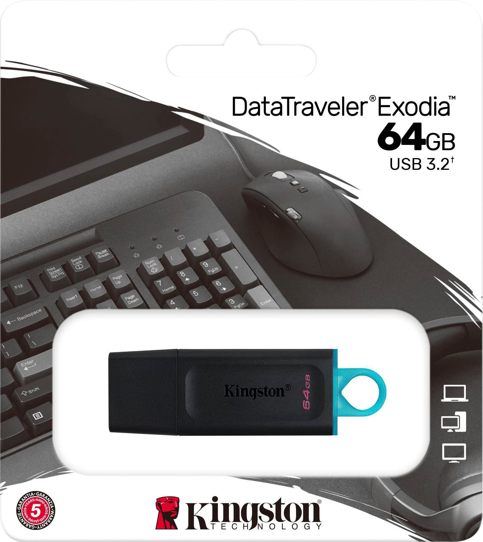 Kingston DATATRAVELER EXODIA 64GB USB-Stick (USB 3.2)
