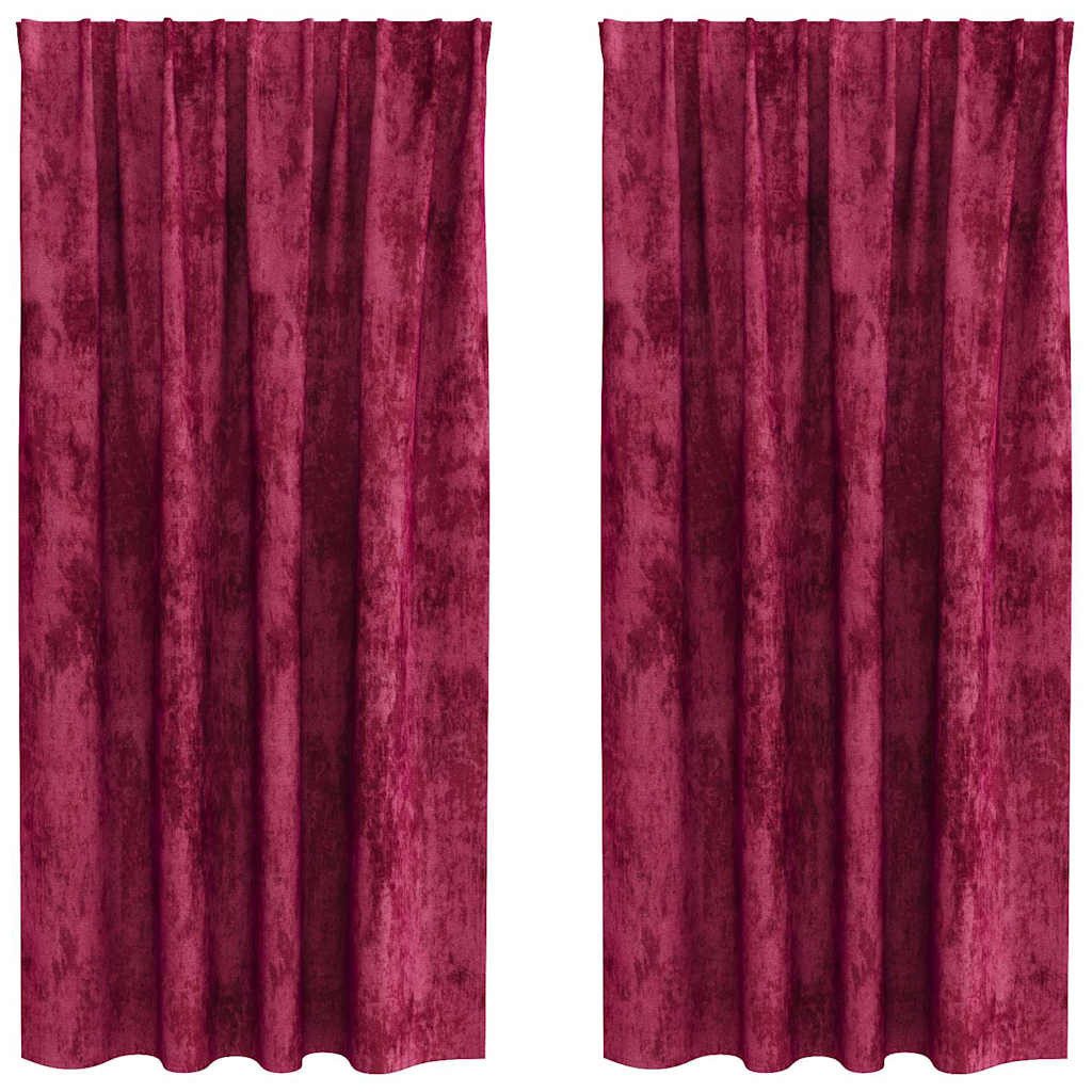 vidaXL Vorhang Samtvorhänge 2 Stk. Weinrot 175 x 140 cm Samt (2 St), Samt