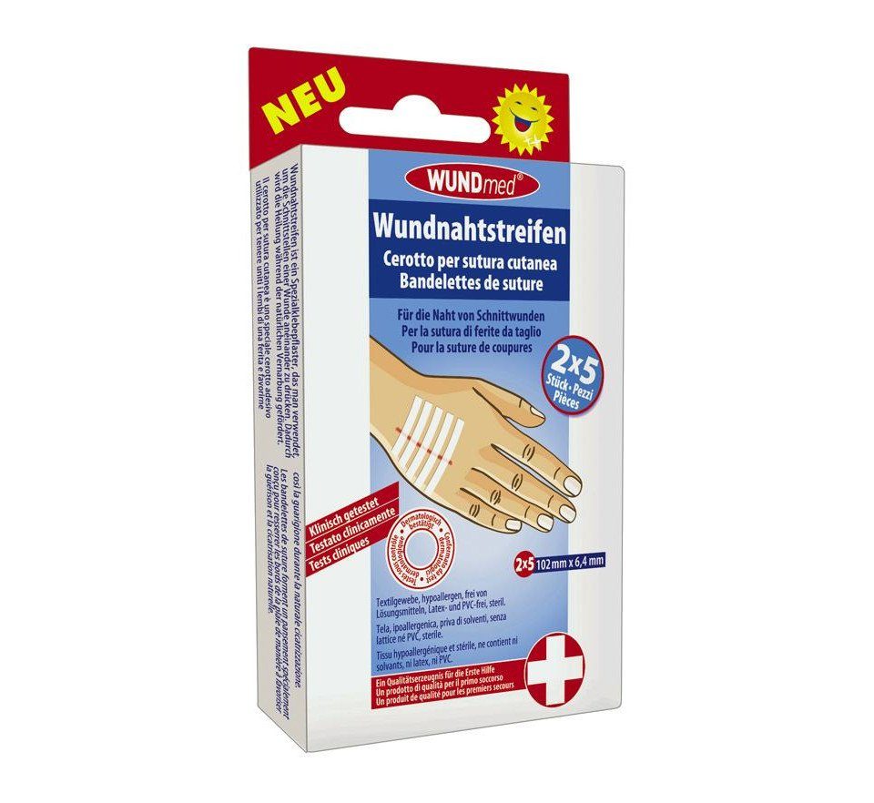 Wundmed Wundpflaster WUNDmed® Wundnahtstreifen steril 102 x 6,4 mm 2 x 5 Stück