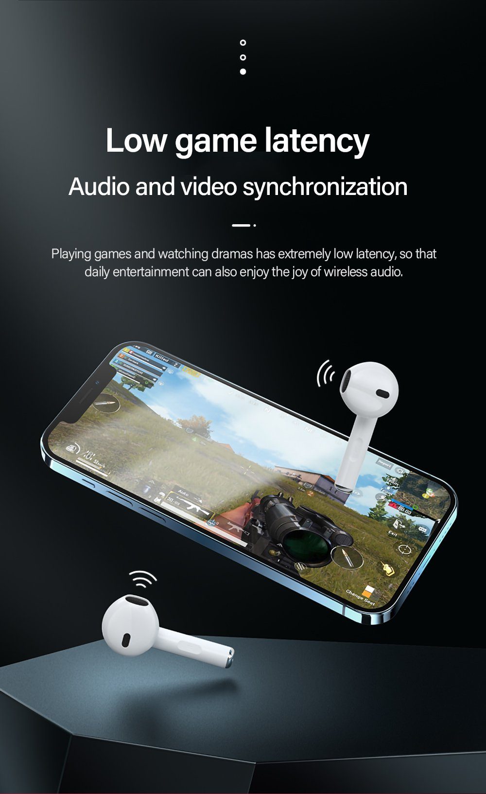 Lenovo XT83 mit Touch-Steuerung mAh Stereo-Ohrhörer Google Siri, kabellos, (True - mit Assistant, 250 Bluetooth-Kopfhörer Kopfhörer-Ladehülle Wireless, Weiß) Bluetooth 5.0