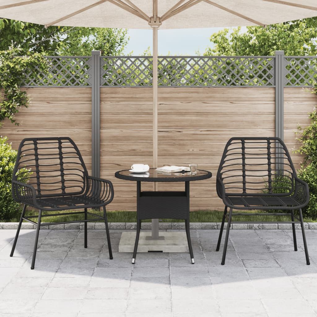 vidaXL Gartenstuhl Gartenstühle 2 Stk. Schwarz günstig online kaufen