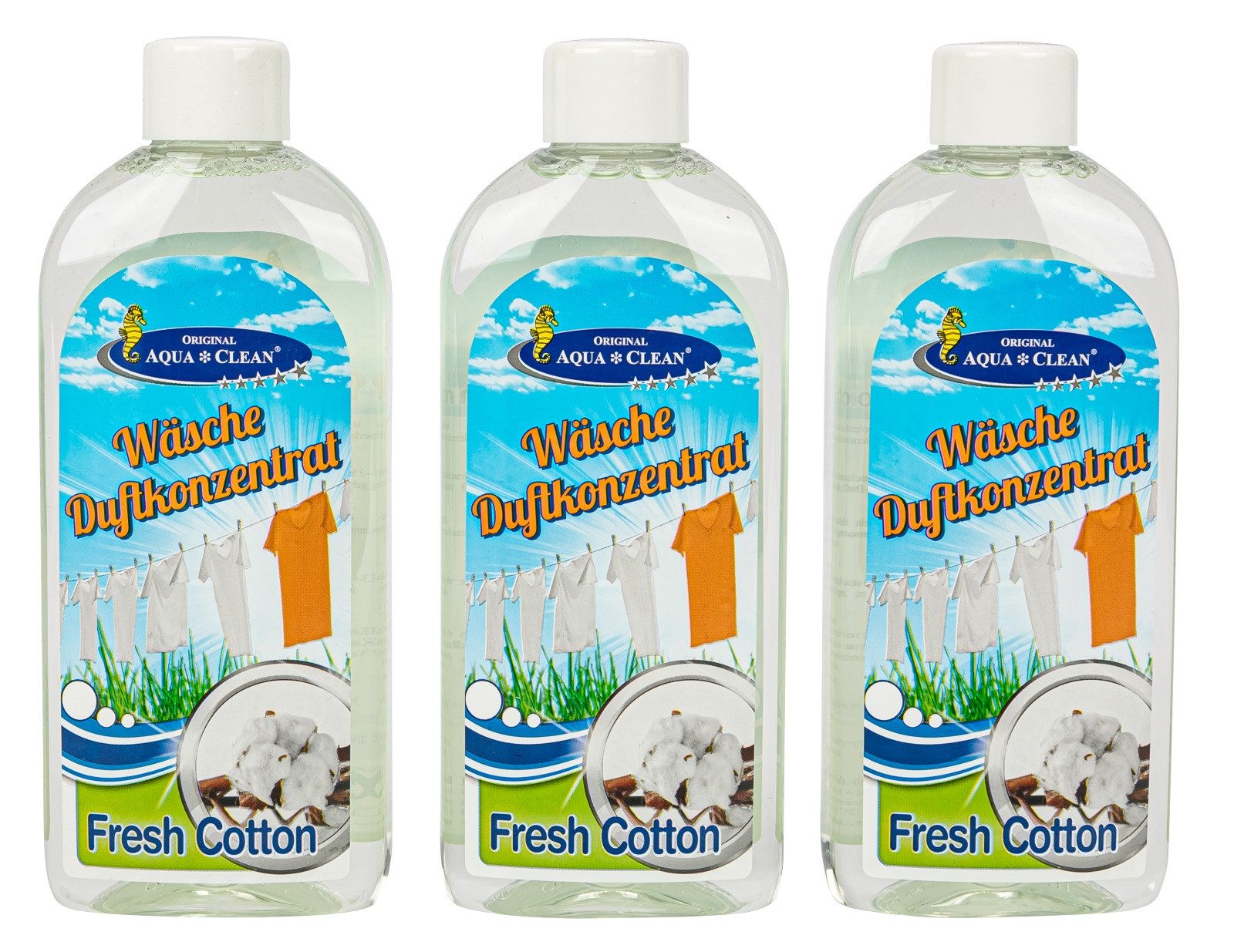 AQUA CLEAN Wäscheparfüm Wäsche Duftkonzentrat Fresh Cotton 3x250ml (3-St)