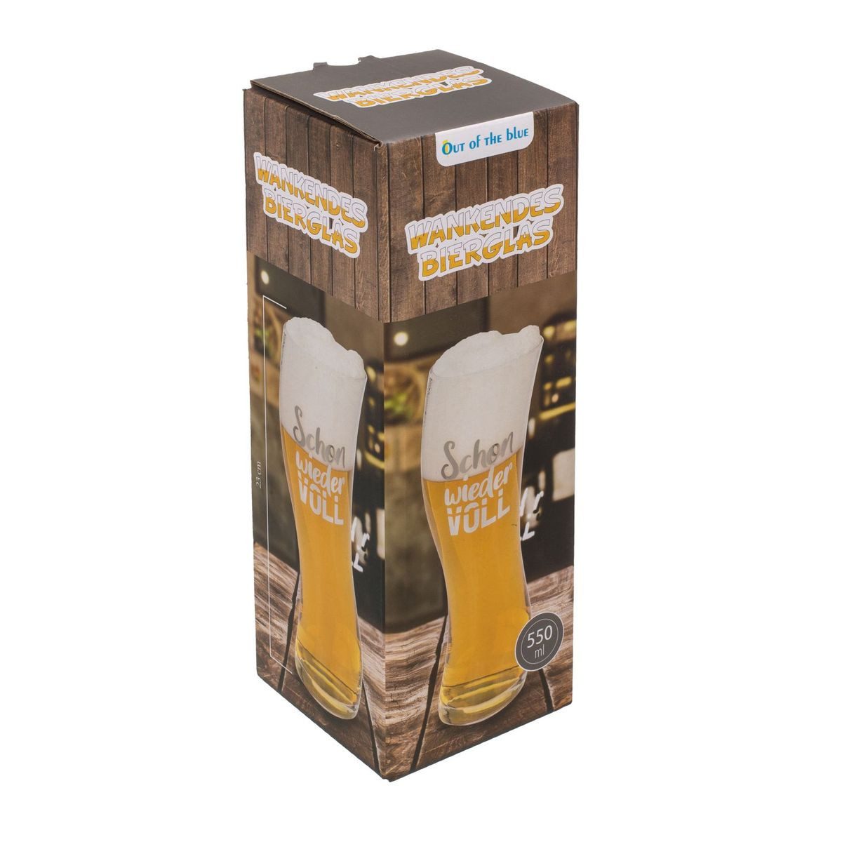 Out of the Blue Glas Bierglas "schon wieder voll" 569ml, 1-tlg., Glas, authentisches Design
