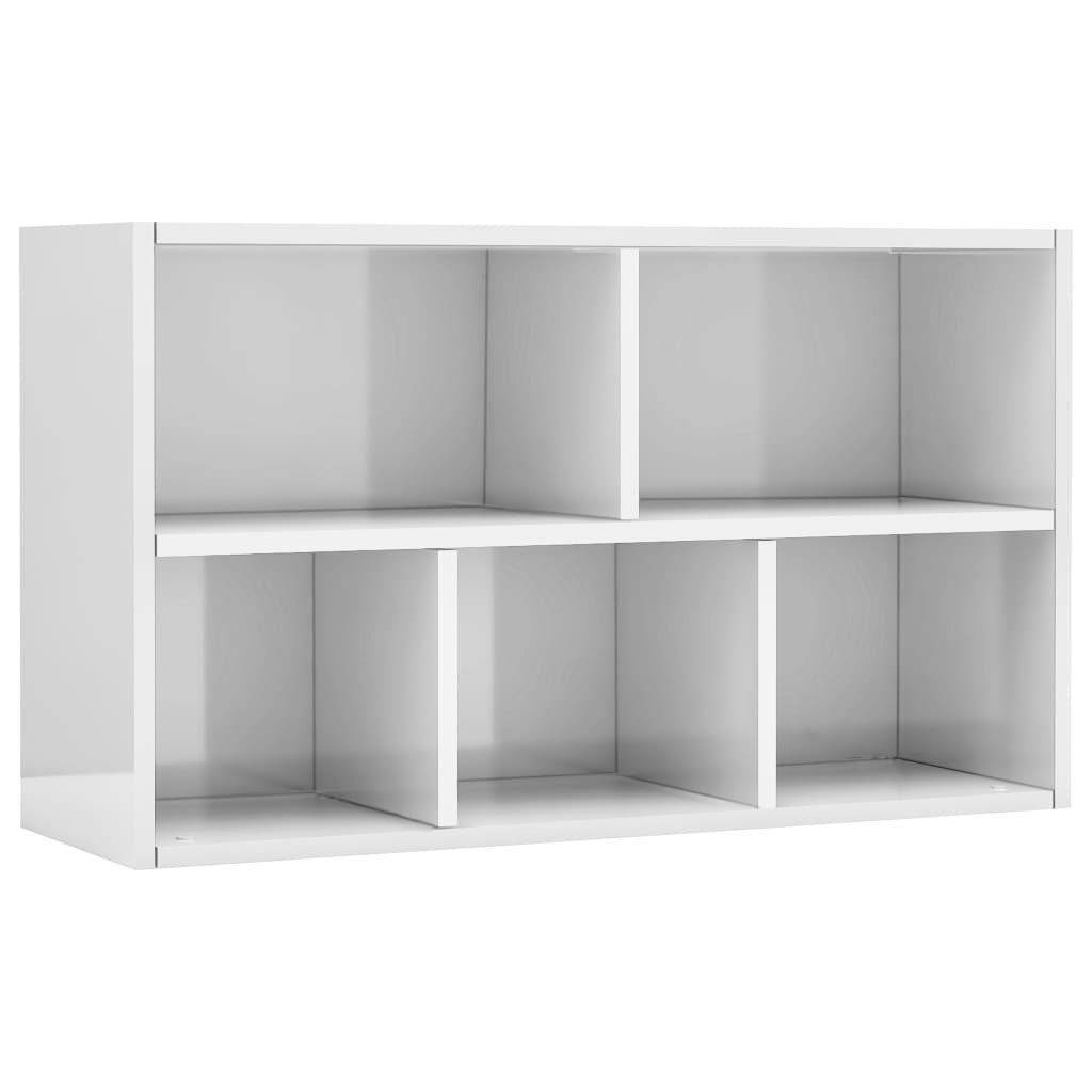 Bücherregal/Sideboard Hochglanz-Weiß vidaXL 1-tlg. Holzwerkstoff, Bücherregal 50x25x80 cm