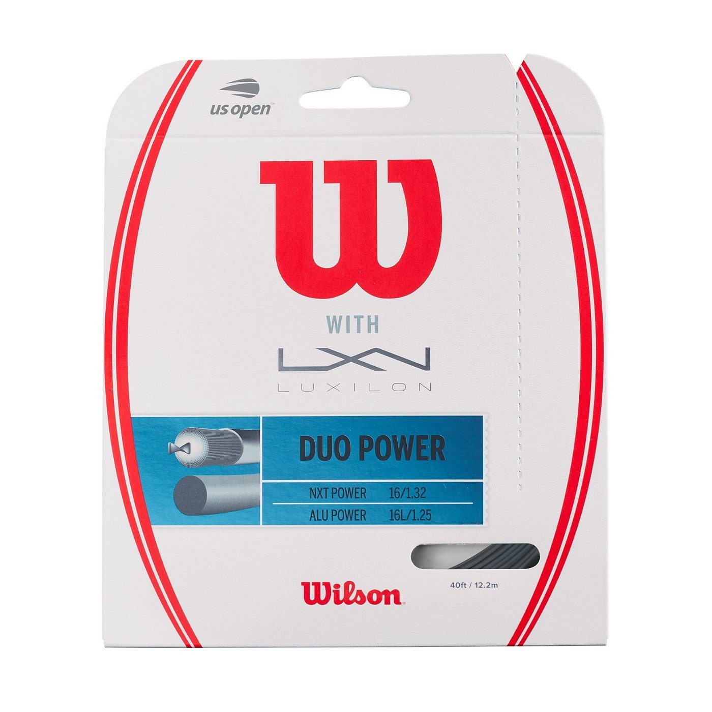 Wilson Tennissaite Duo Power (NXT Power + Alu Power) hybrid 2x6,1 Meter, Saitendicke: 1.25/1.30