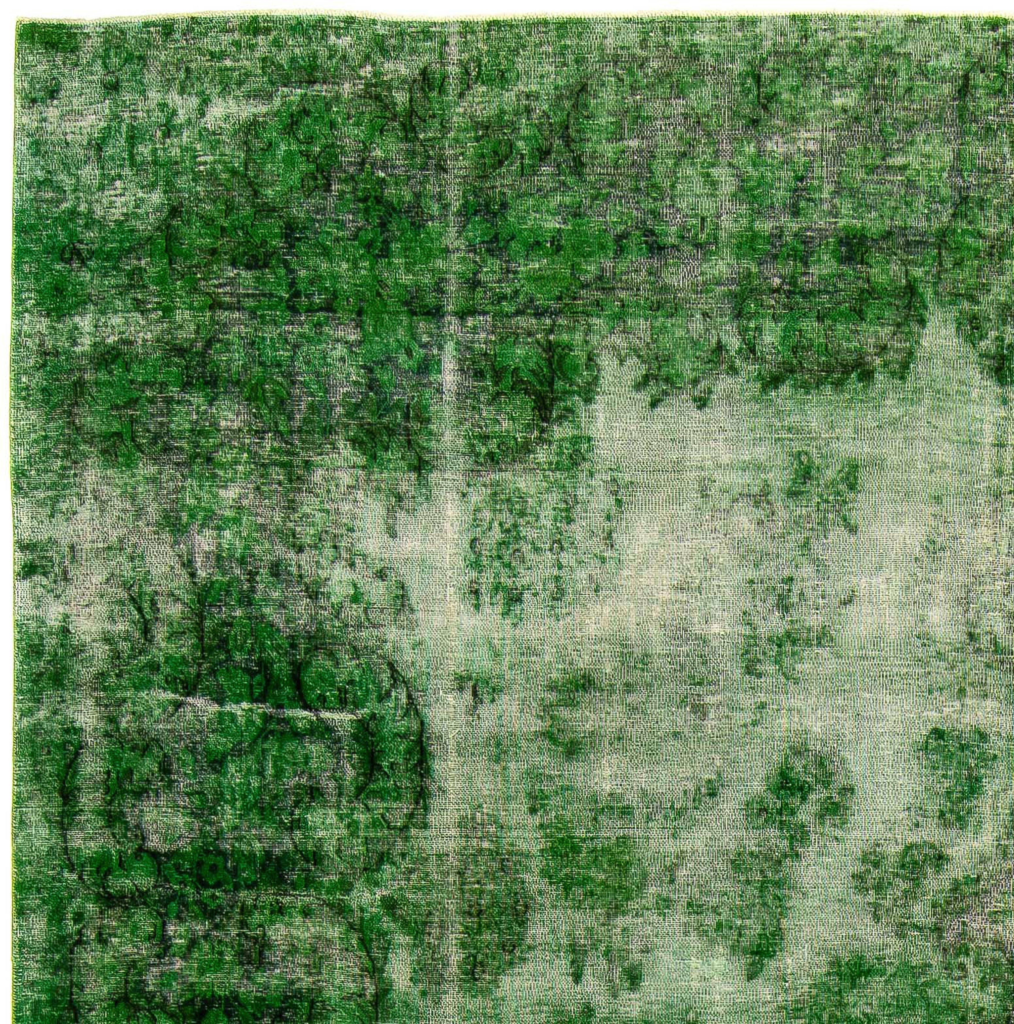 cm mit Vintage Teppich 8 x Wohnzimmer, - Zertifikat Höhe: morgenland, 392 mm, Handgeknüpft, rechteckig, grün, - Einzelstück 294