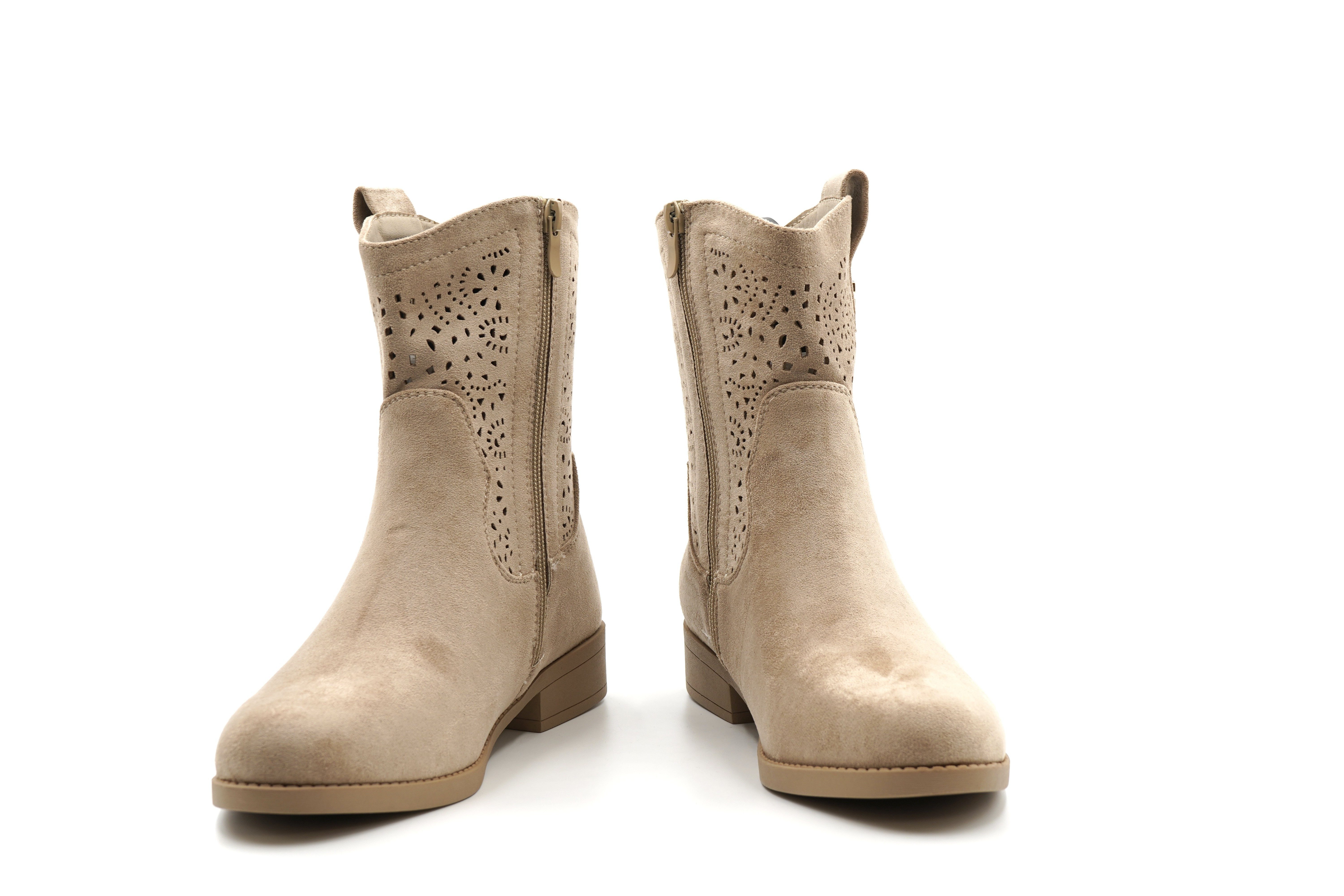 Sonderpostendiscount Damenstiefletten Modell XJ-997 Khaki mit seitlichem Re günstig online kaufen