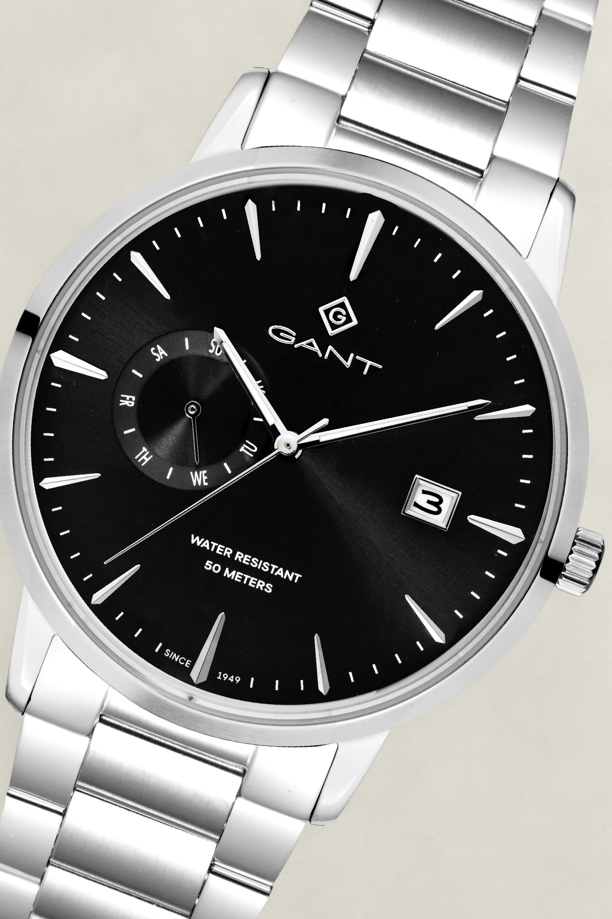 Gant Quarzuhr East Hill G165015, Armbanduhr, Herrenuhr, Edelstahlarmband, analog, Tag, Wochentag