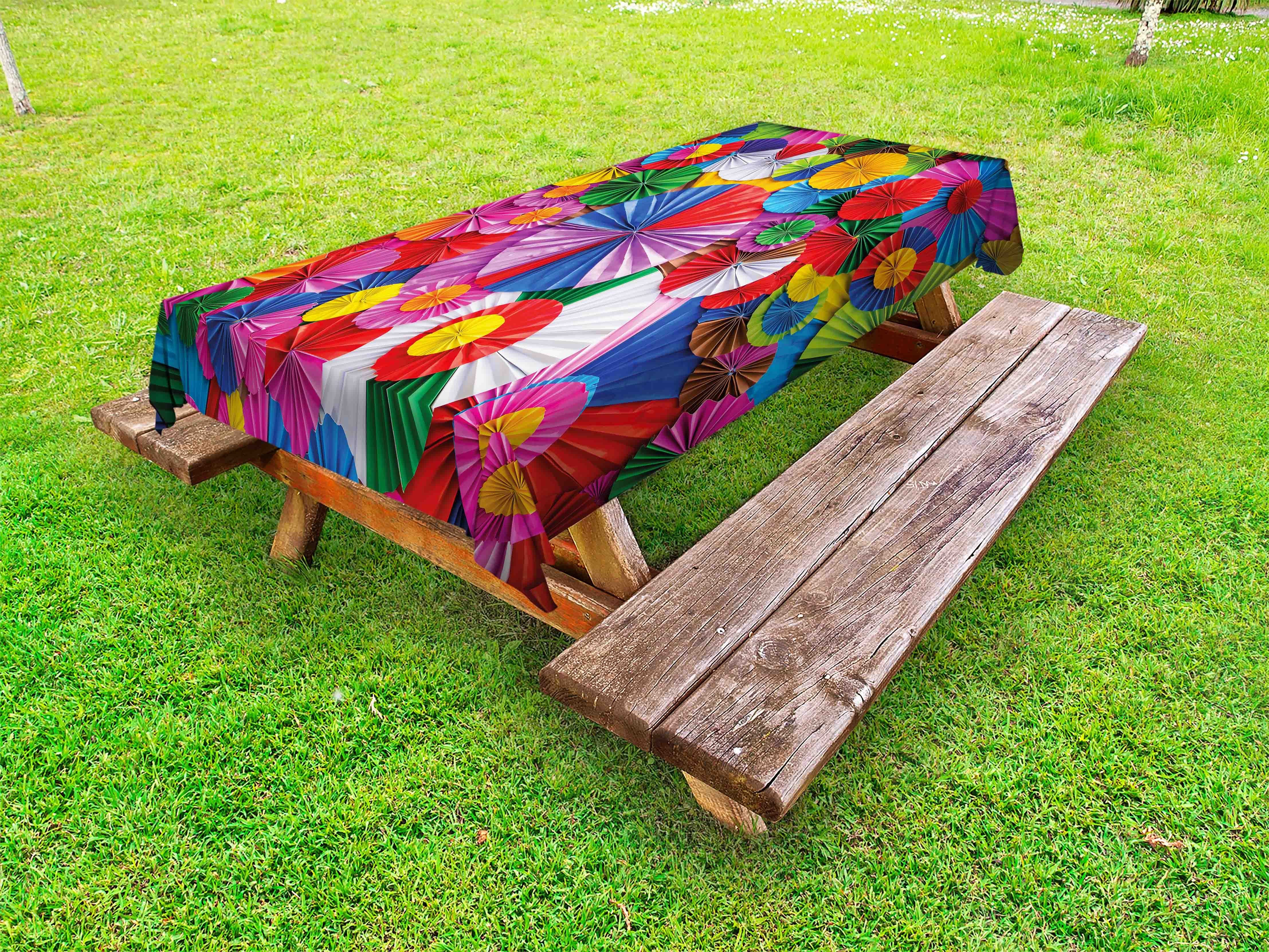 View Abakuhaus Bunt Picknick-Tischdecke, inspiriert Tischdecke Origami dekorative Top waschbare