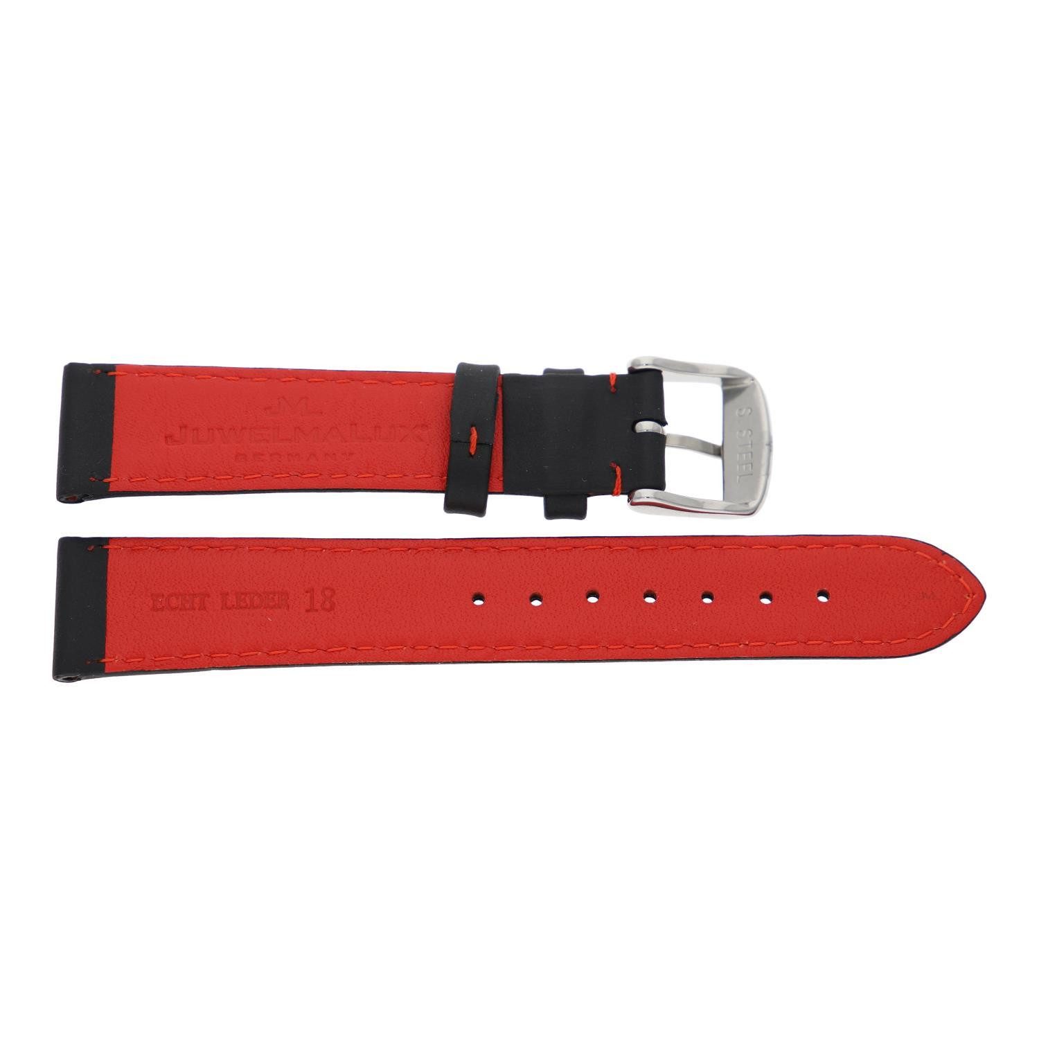 JuwelmaLux Часыarmband JuwelmaLux Uhrband rot und schwarz aus Leder JL38-10-0231