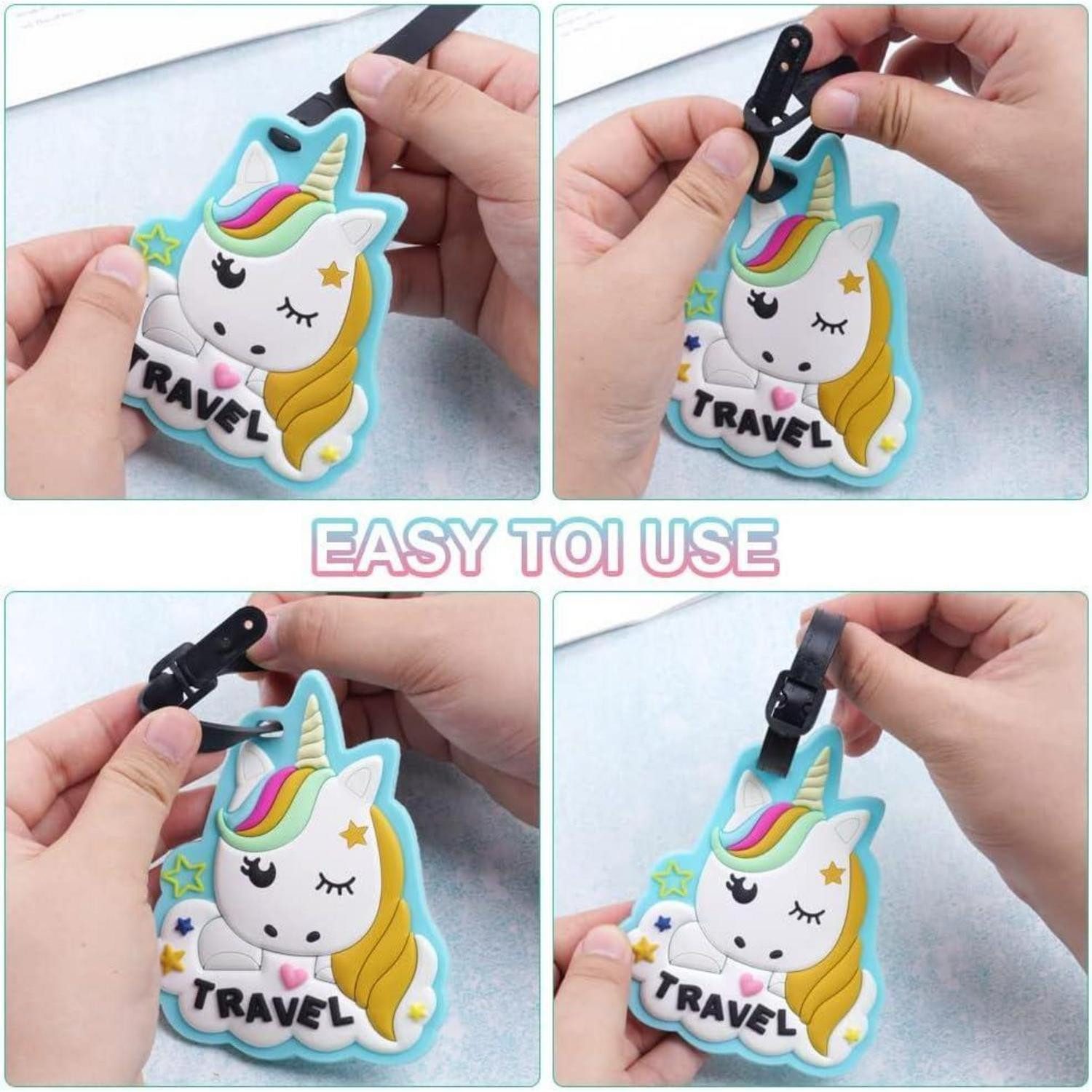 LuxusKollektion Gepäckanhänger Gepäckanhänger PVC ID Etikett Einhorn Koffer Tags 2pcs Einhorn