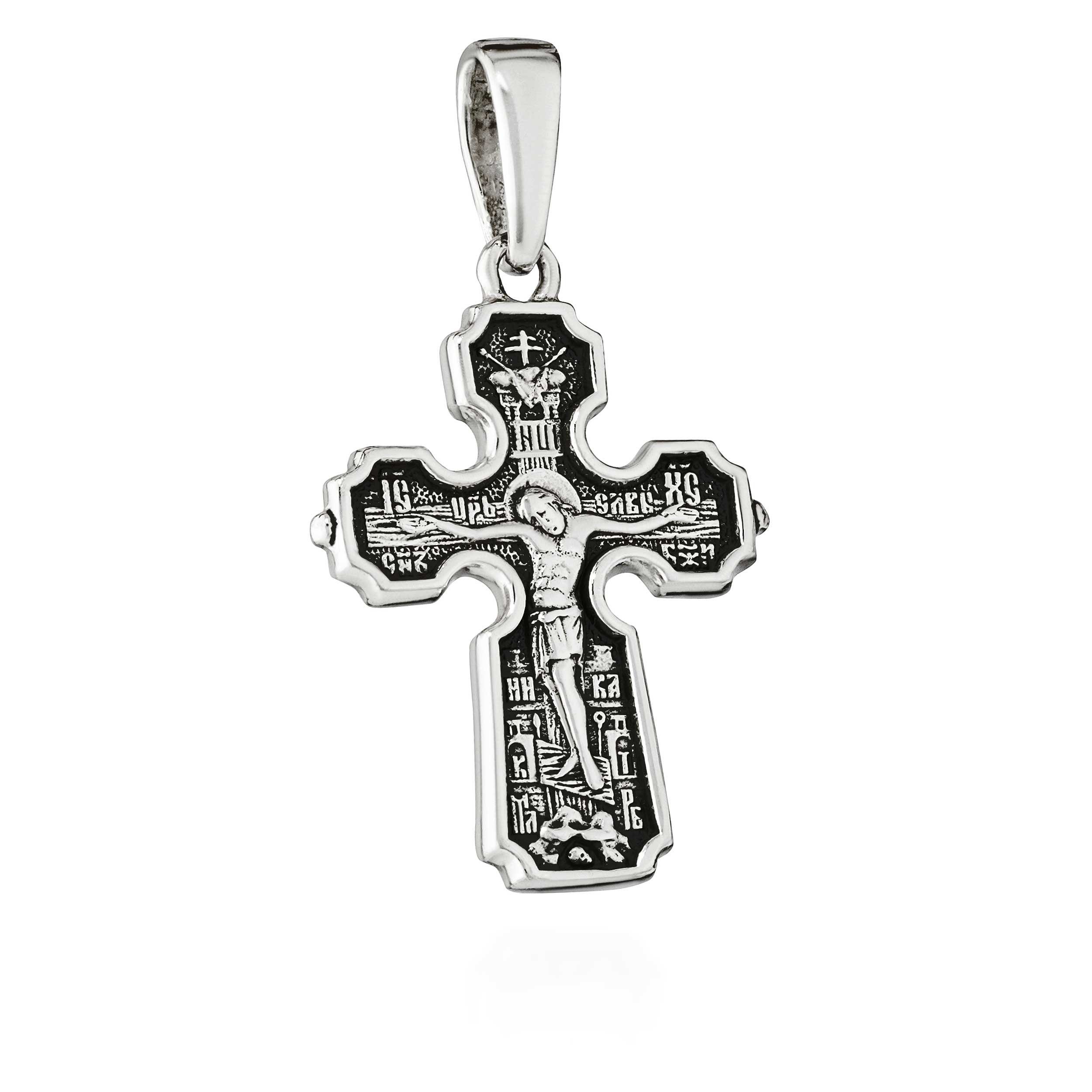 Kreuzanhänger Kettenanhänger 925 Silber Kruzifix & Gottesmutter von Kasan 22,7mm x 1