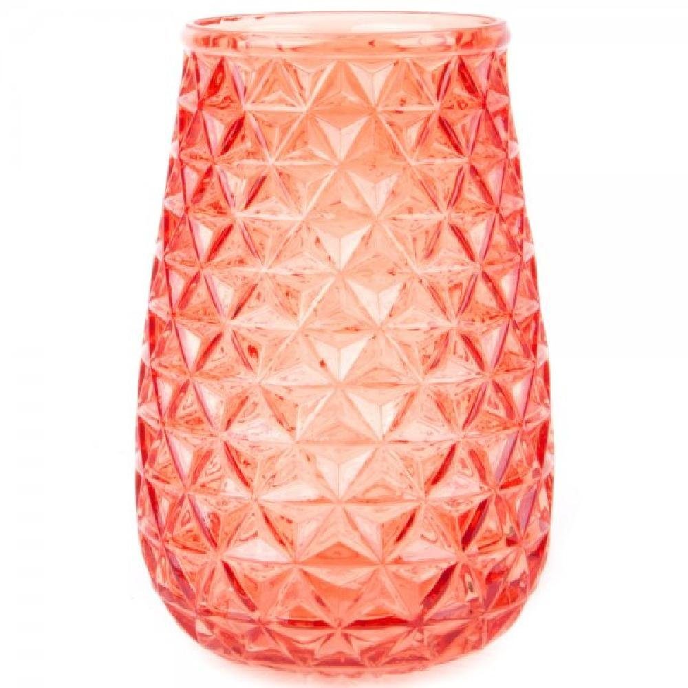 Present Time Dekovase Vase Diamond Cut Glas Orange