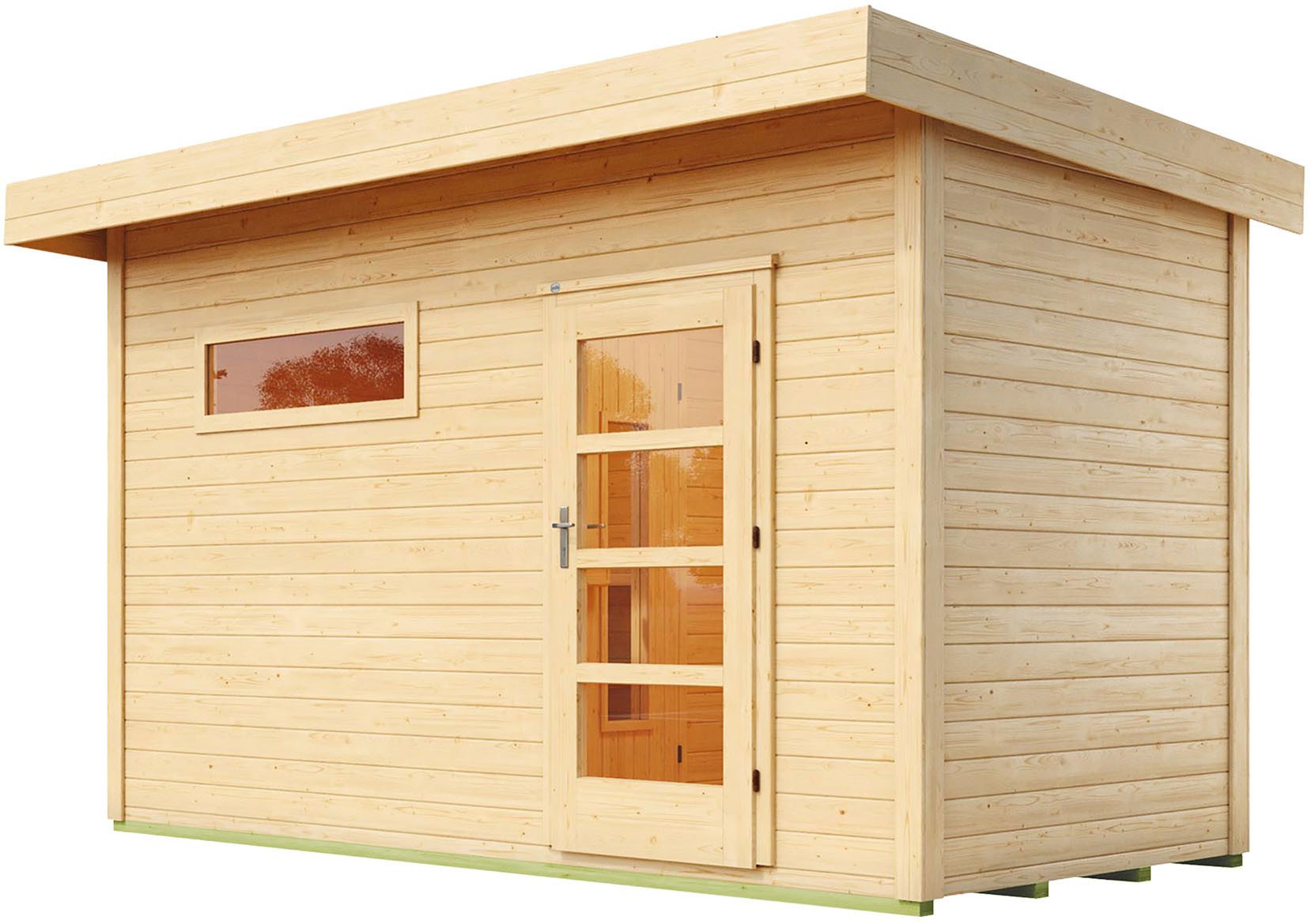 weka Saunahaus Saunahaus FARSUND 1, BxTxH: 415 x 250 x 253 cm, 38 mm, Blockbohlen, feststehendes Fenster